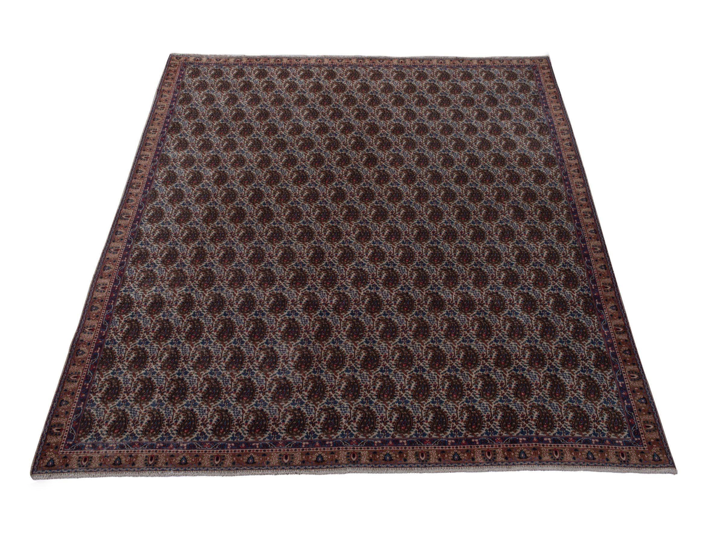 Persian Birjand area rug in dark brown and terracotta, view 3 of 18