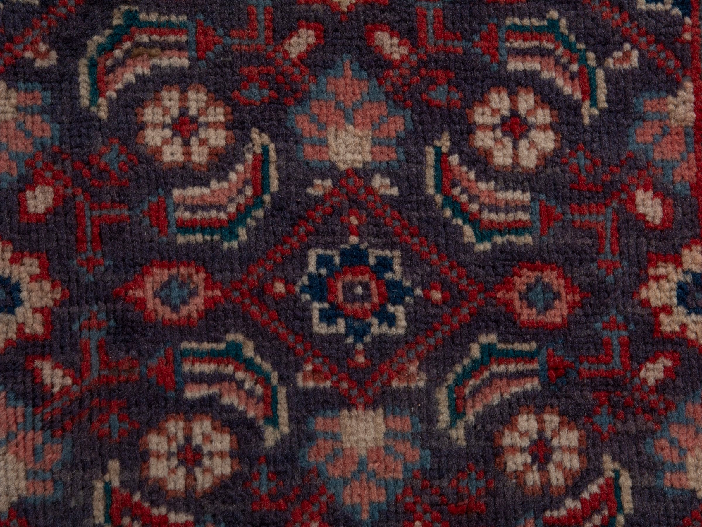 Persian Mahal runner rug in brown and burgundy, view 12 of 18