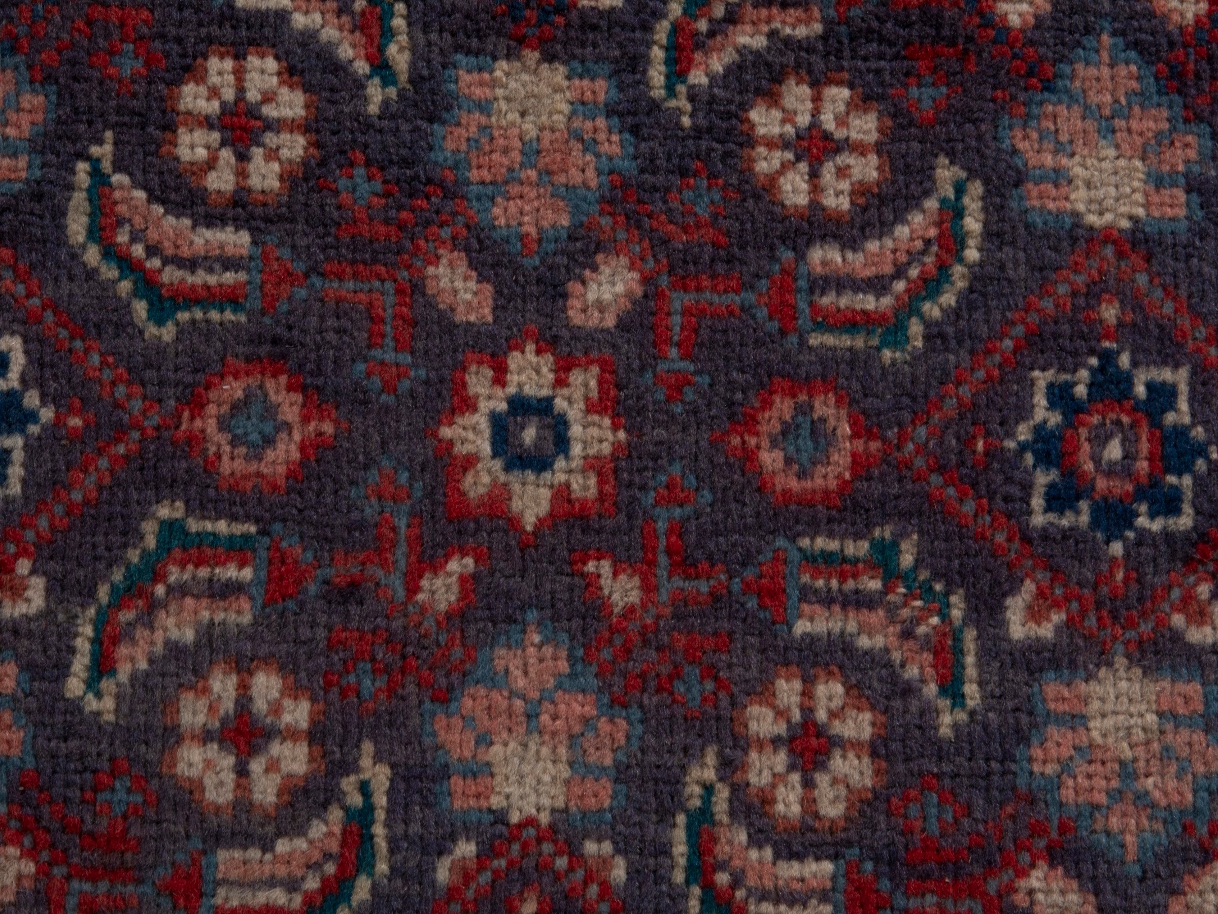 Persian Mahal runner rug in brown and burgundy, view 13 of 18