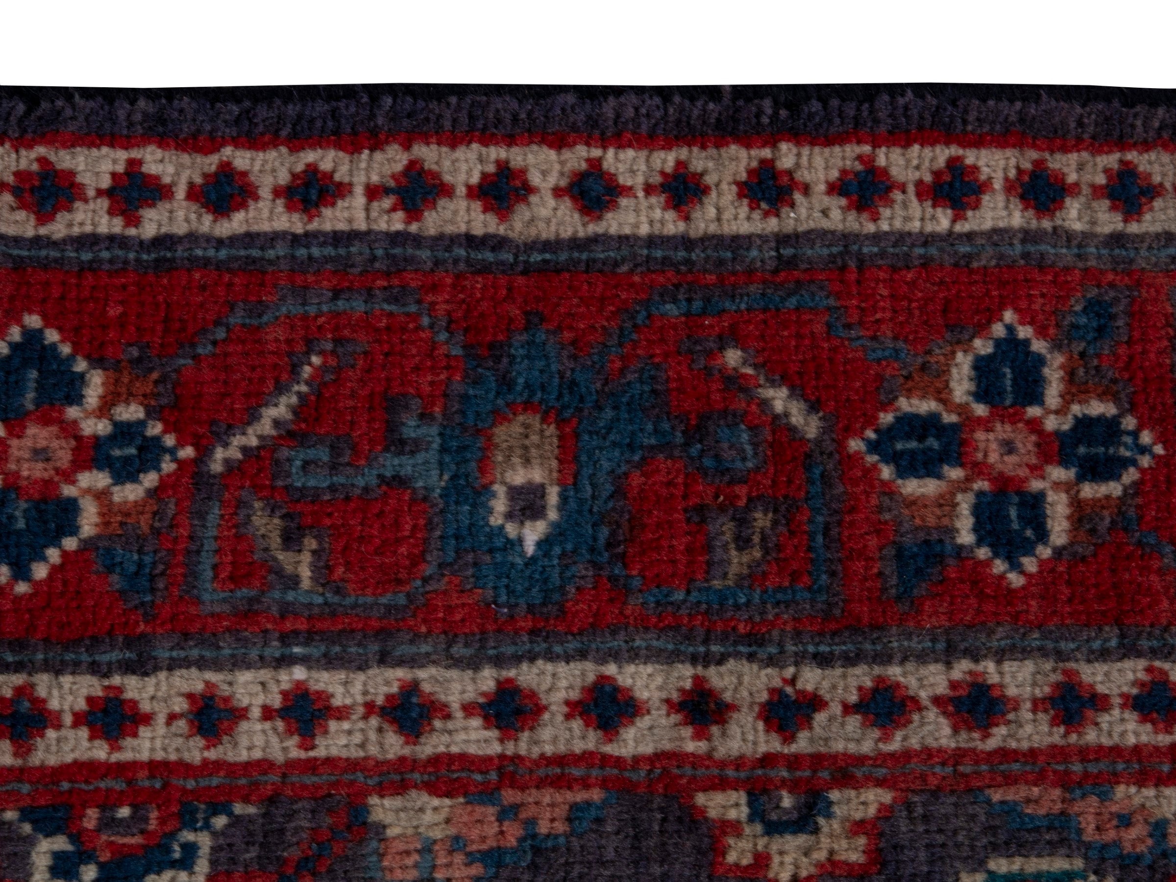 Persian Mahal runner rug in brown and burgundy, view 10 of 18