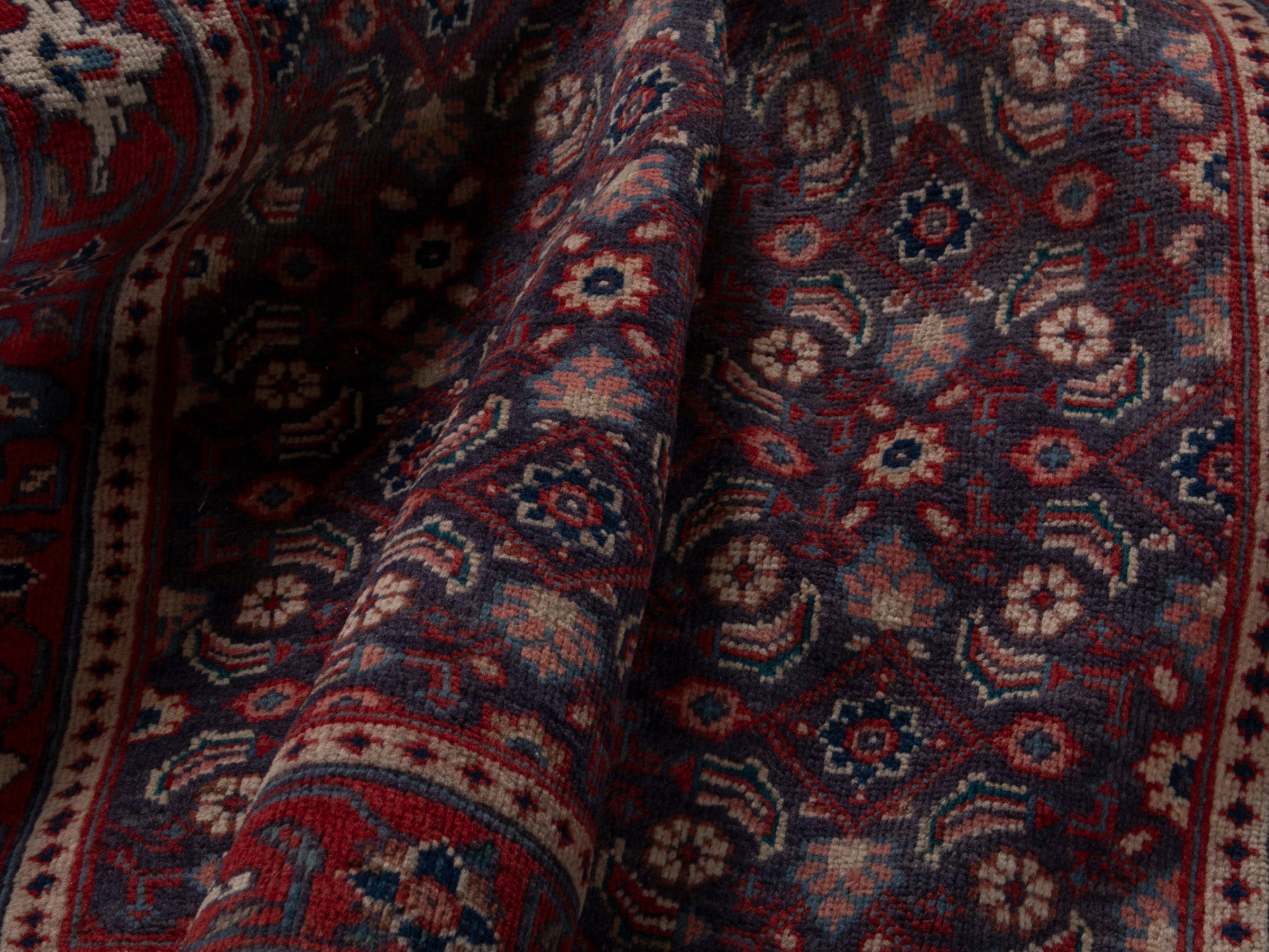 Persian Mahal runner rug in brown and burgundy, view 15 of 18