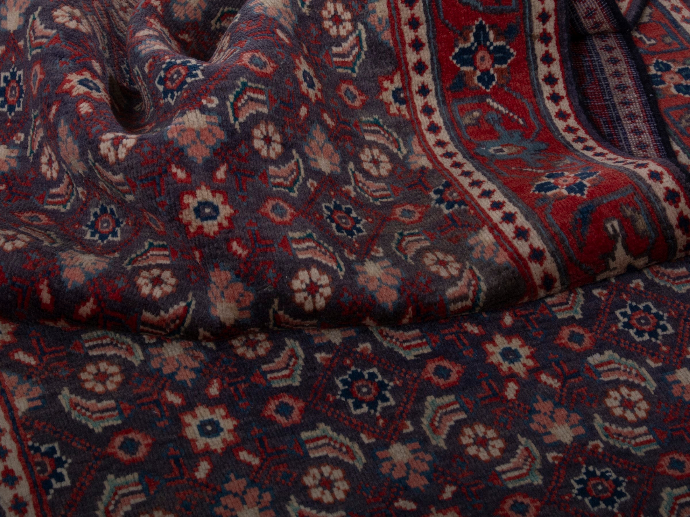 Persian Mahal runner rug in brown and burgundy, view 16 of 18