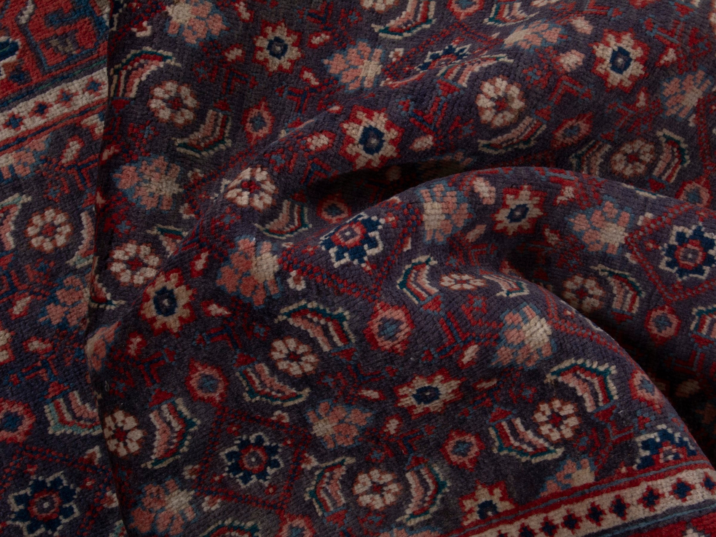 Persian Mahal runner rug in brown and burgundy, view 17 of 18
