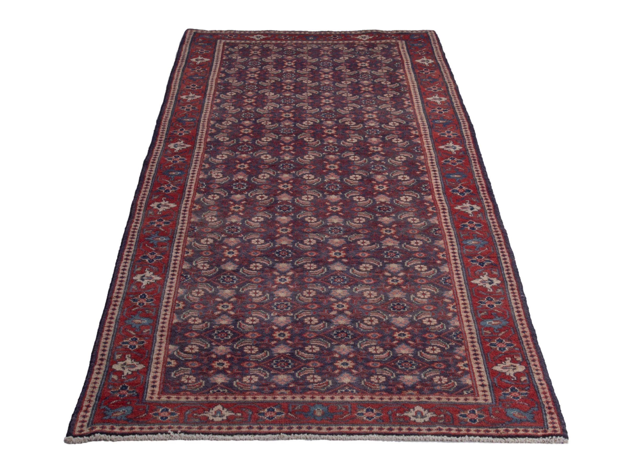 Persian Mahal runner rug in brown and burgundy, view 2 of 18