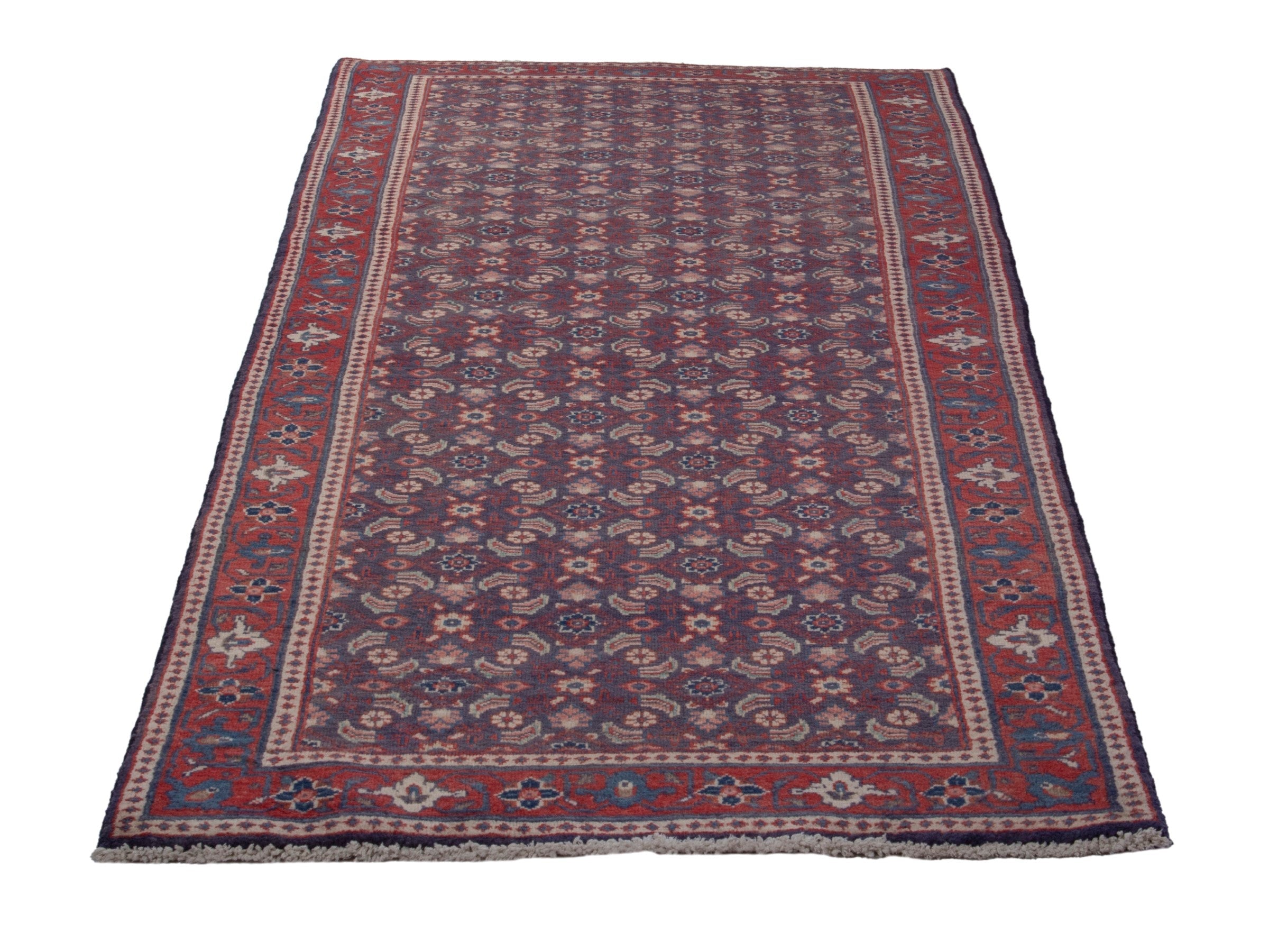 Persian Mahal runner rug in brown and burgundy, view 3 of 18
