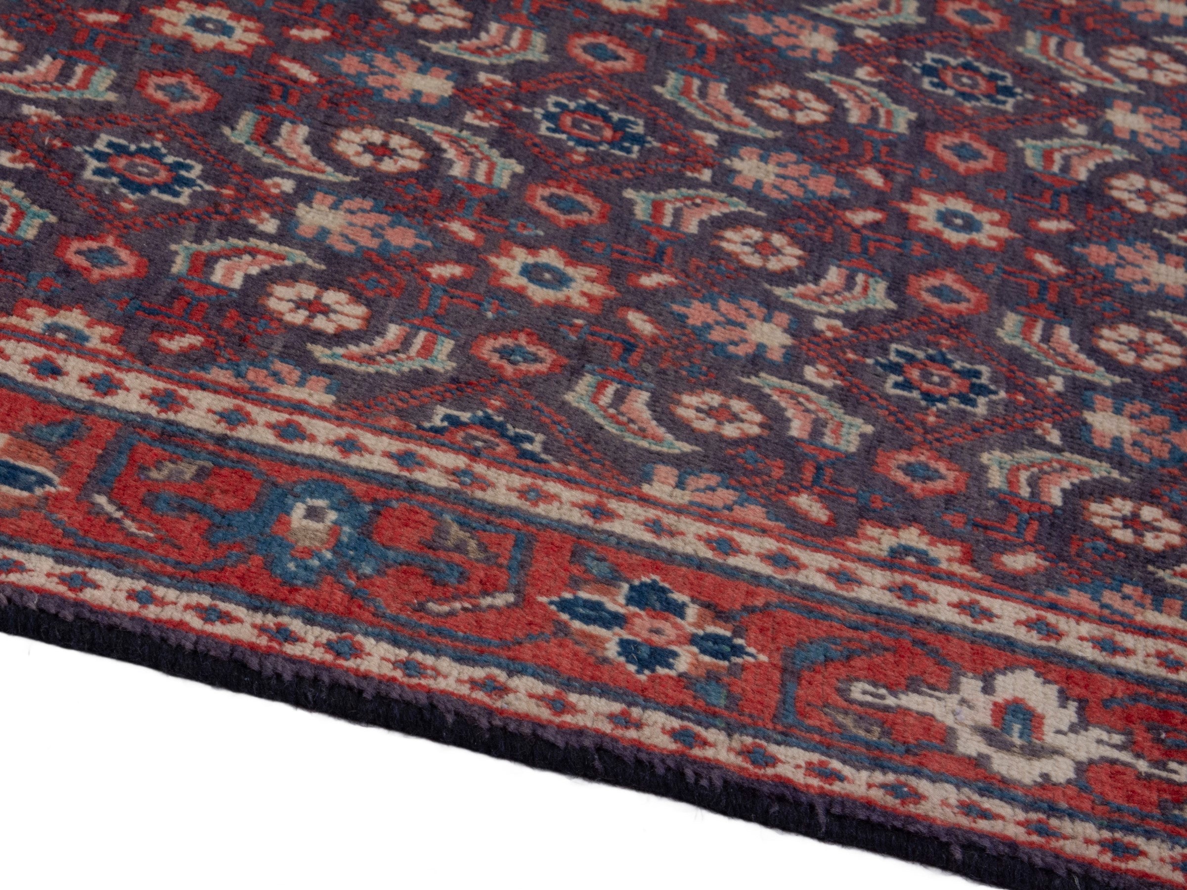 Persian Mahal runner rug in brown and burgundy, view 8 of 18