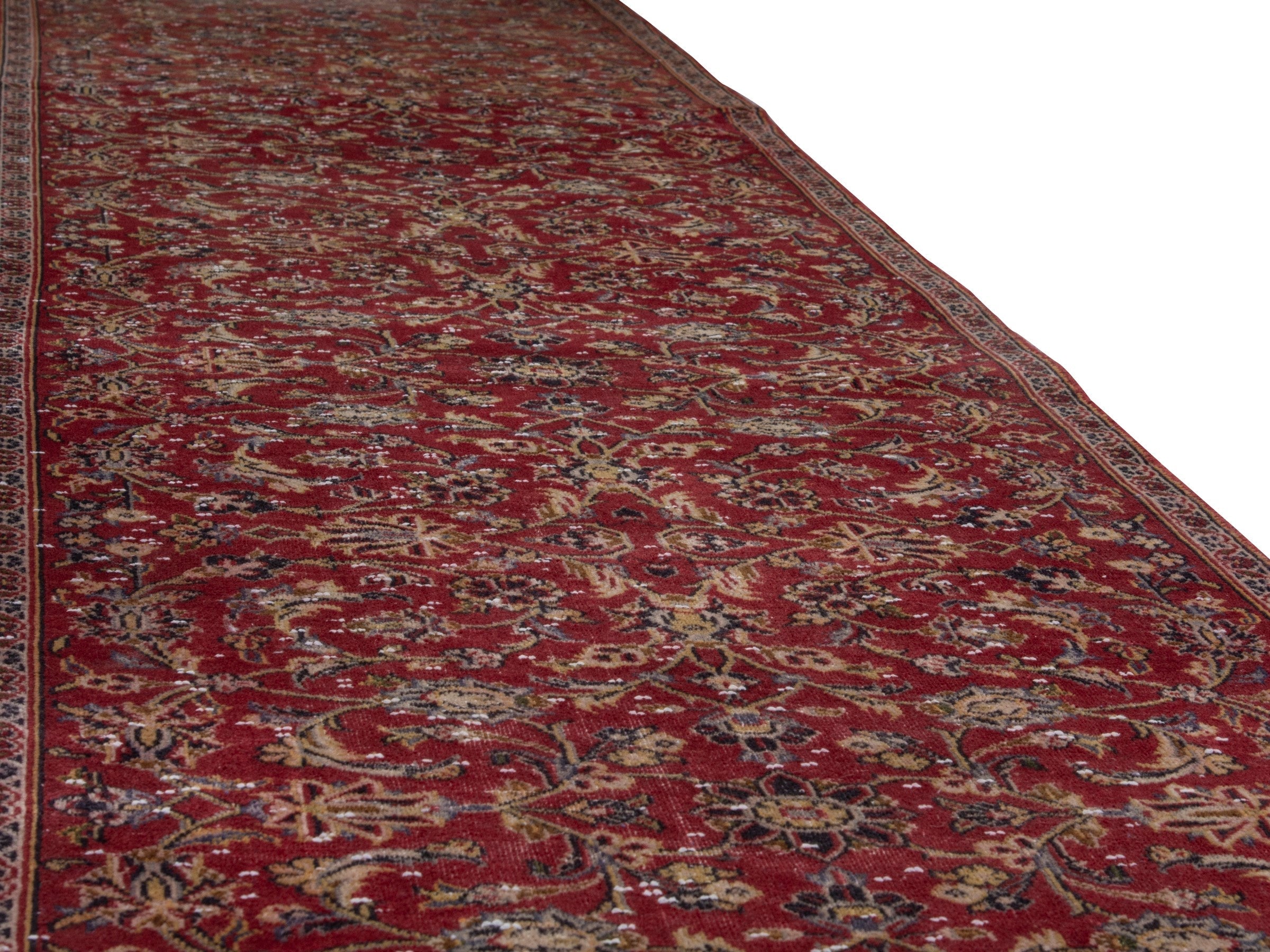 Persian Kashan runner rug in burgundy and deep red, view 10 of 16