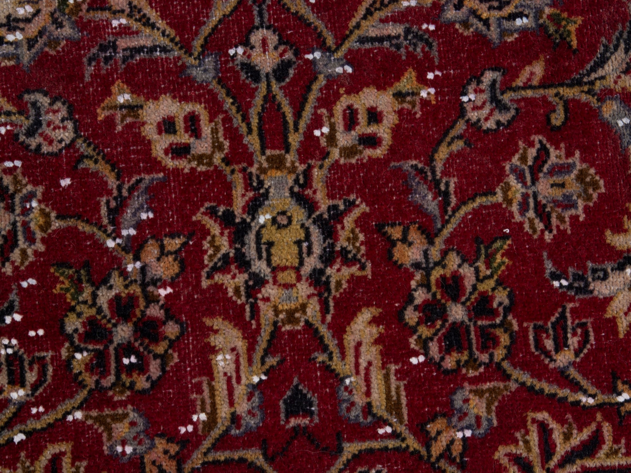 Persian Kashan runner rug in burgundy and deep red, view 11 of 16