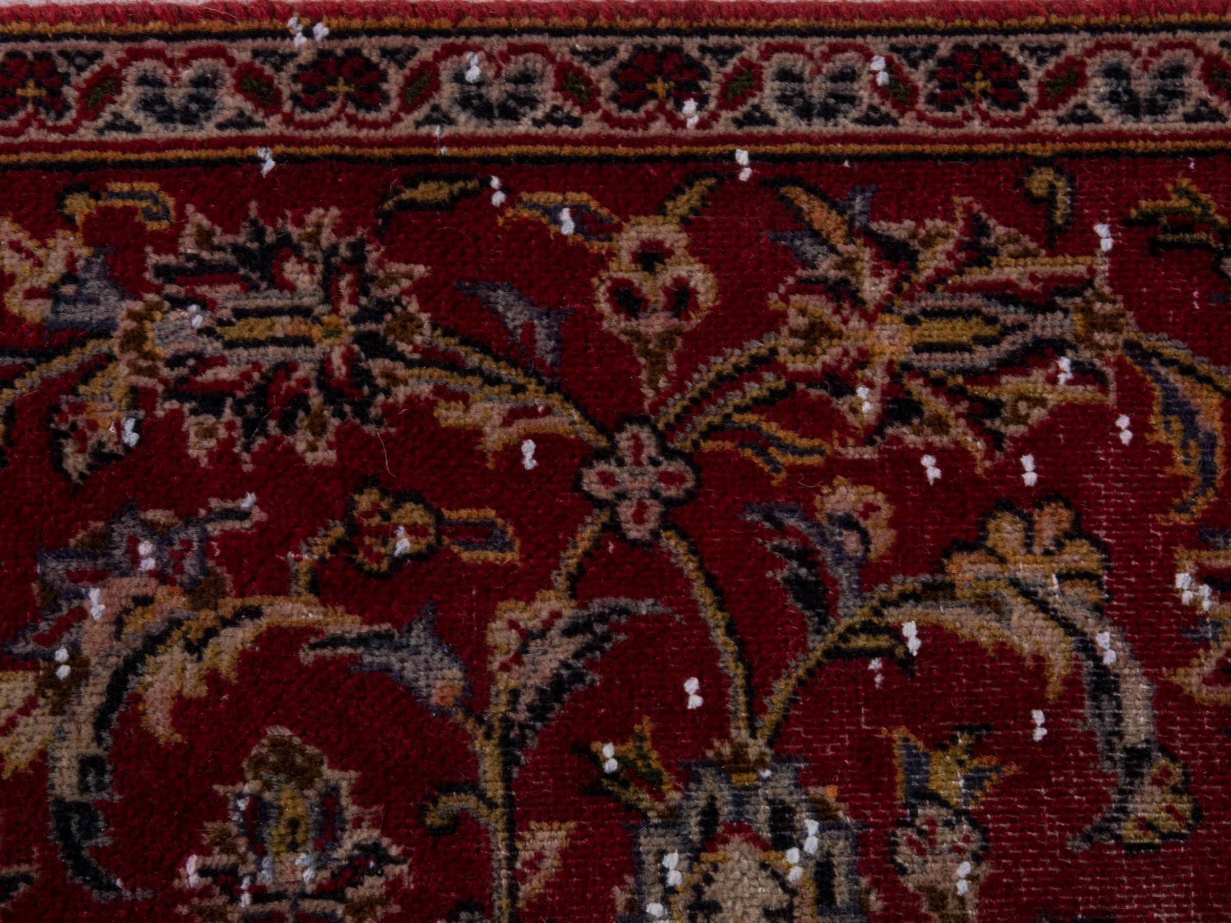 Persian Kashan runner rug in burgundy and deep red, view 12 of 16