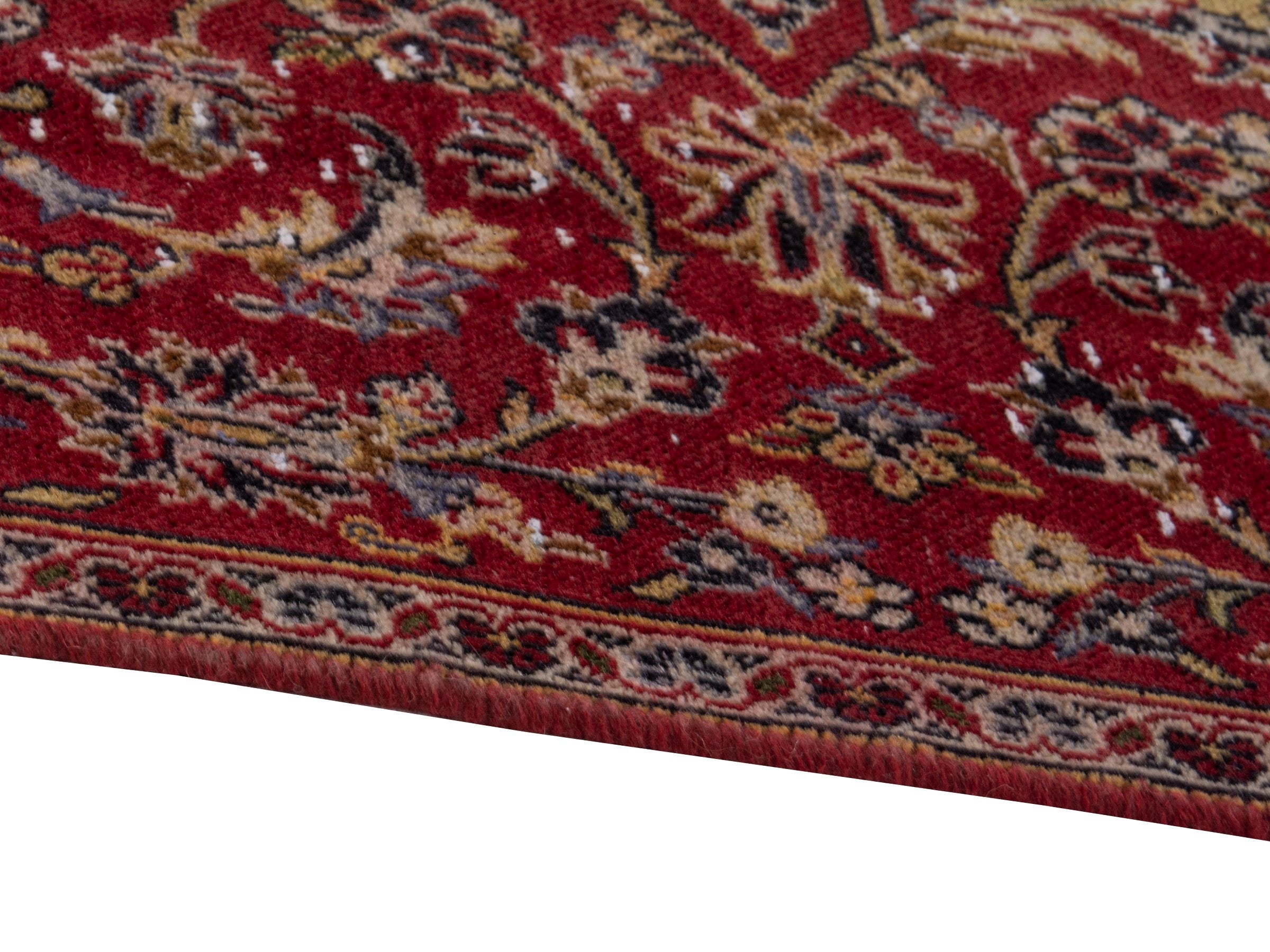 Persian Kashan runner rug in burgundy and deep red, view 8 of 16
