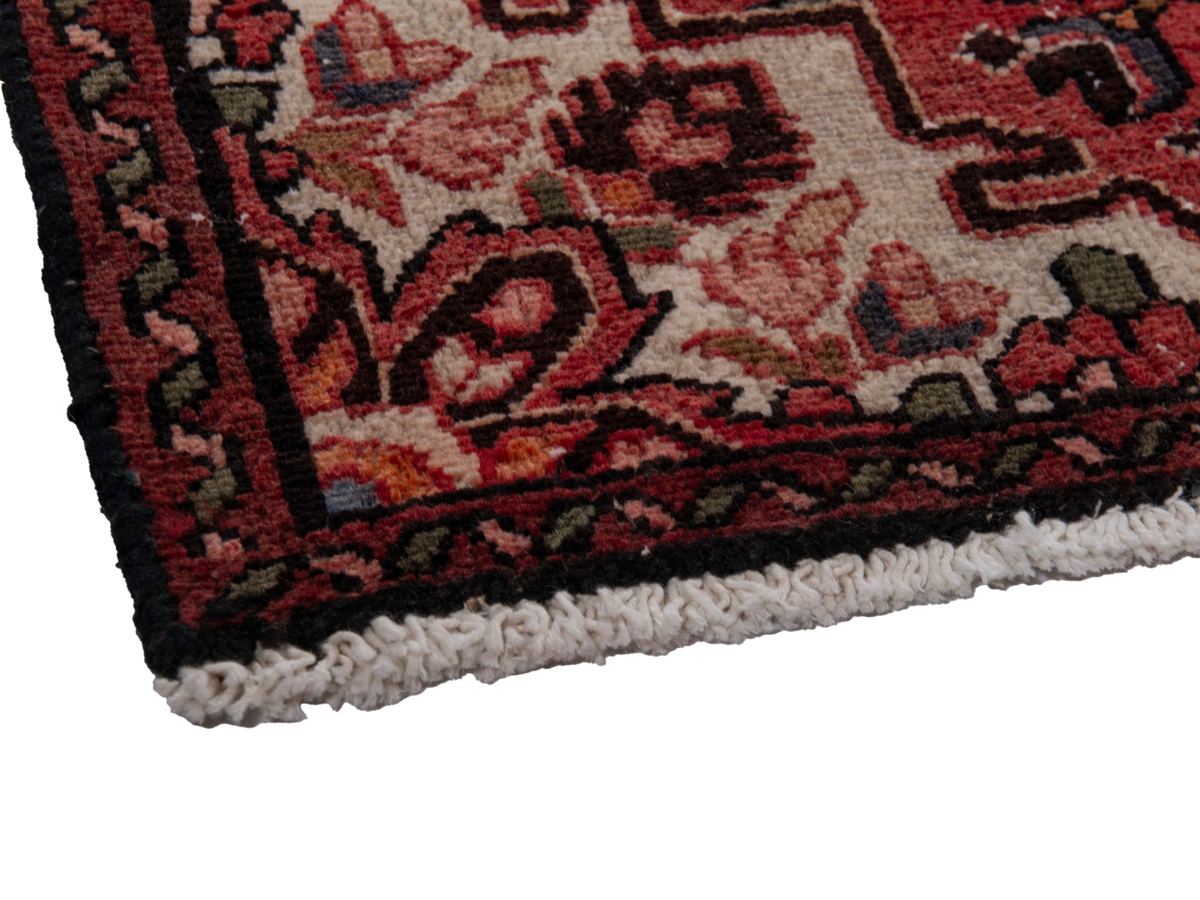 Persian Hosseinabad runner rug in burgundy, view 6 of 20