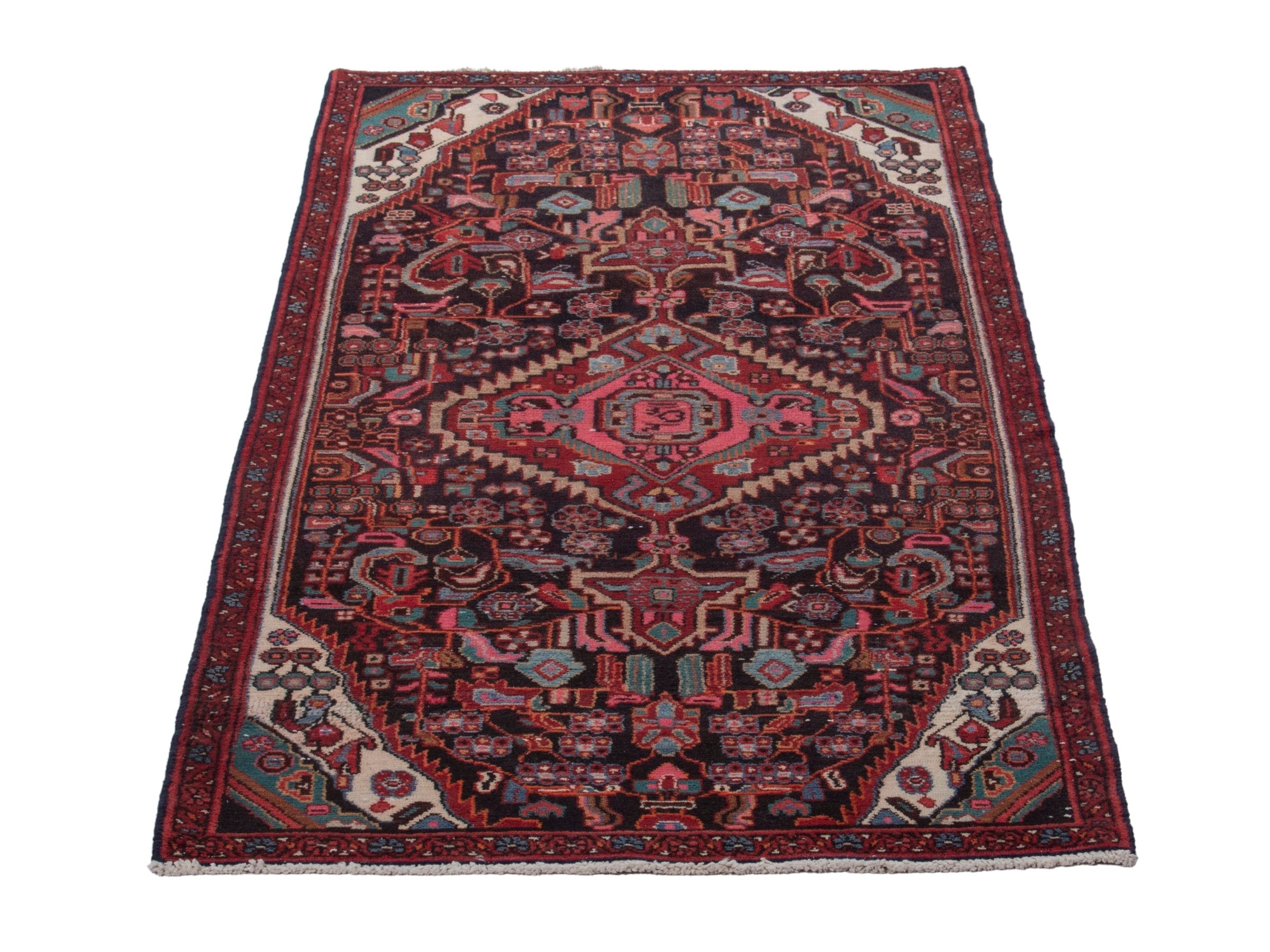 Persian Songhor runner rug in burgundy and deep red, view 3 of 20