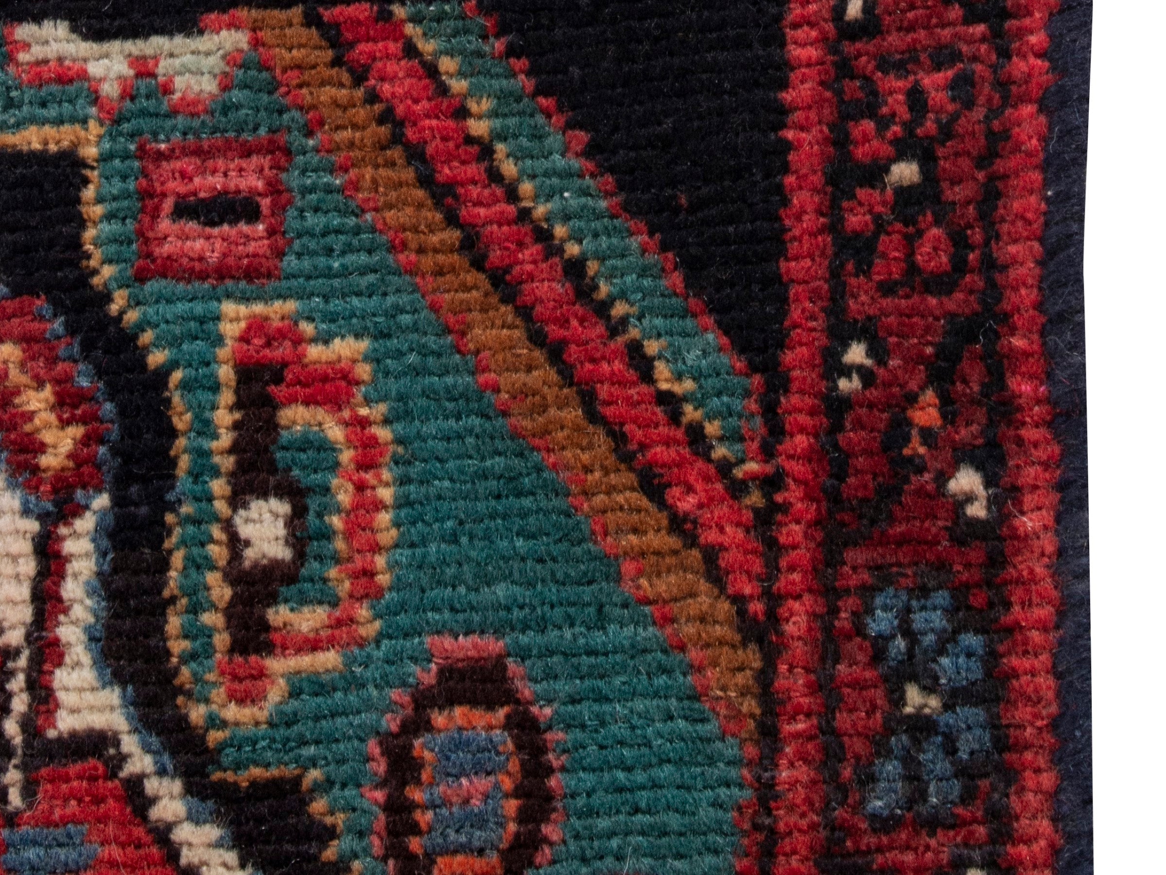 Persian Songhor runner rug in burgundy and deep red, view 5 of 20
