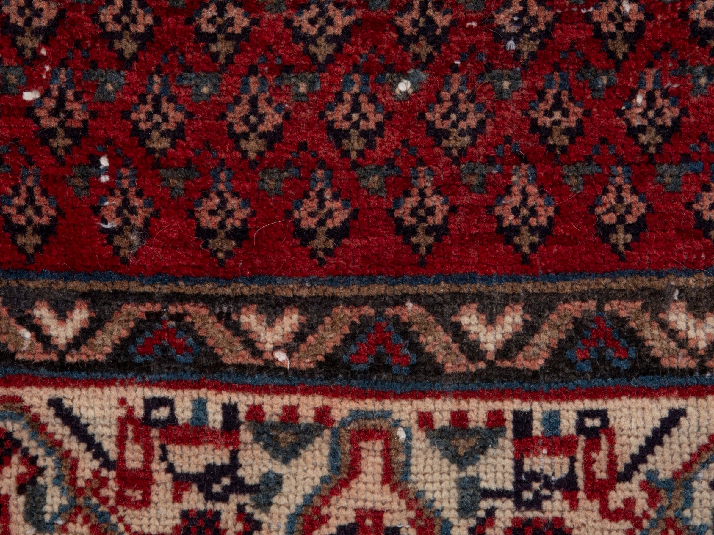 Persian Arak runner rug in burgundy and beige, view 11 of 19