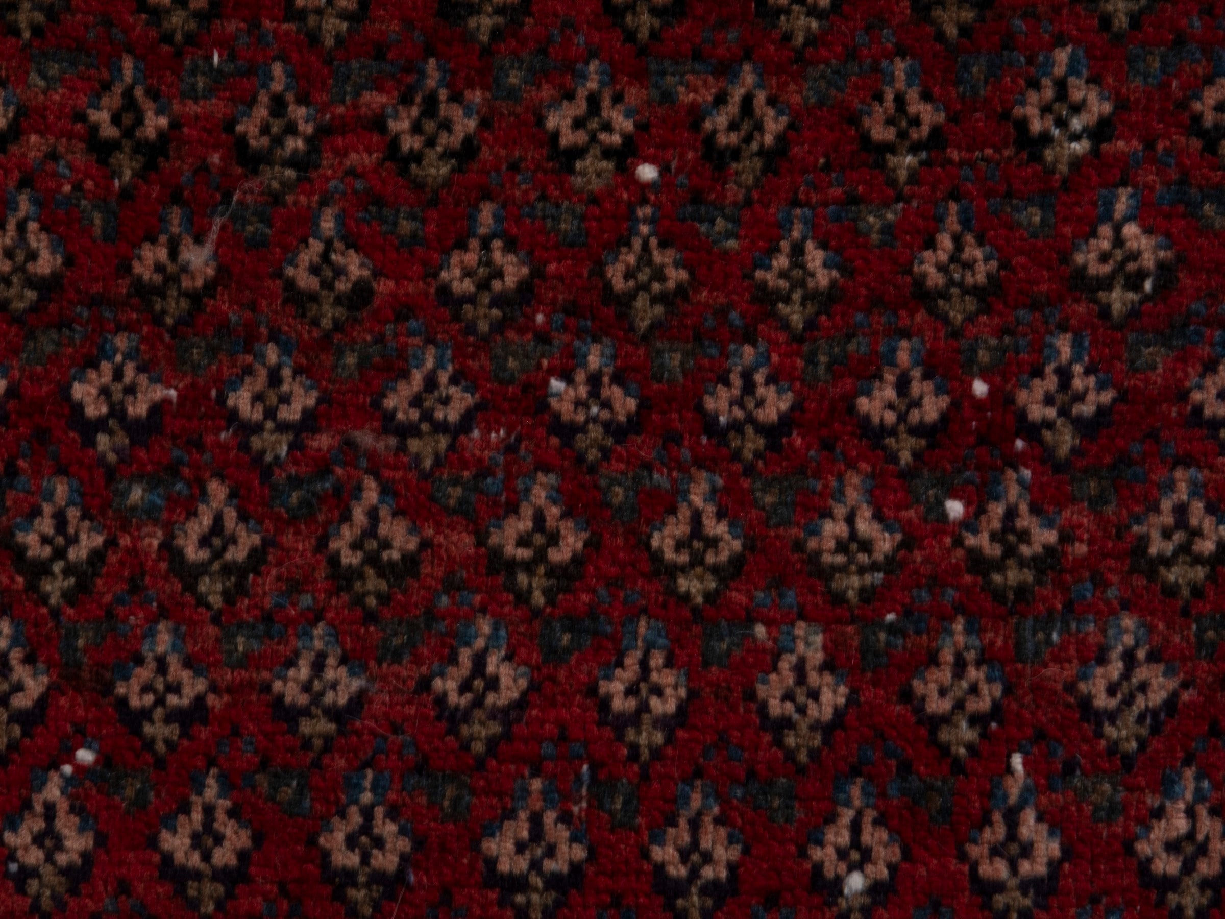 Persian Arak runner rug in burgundy and beige, view 12 of 19