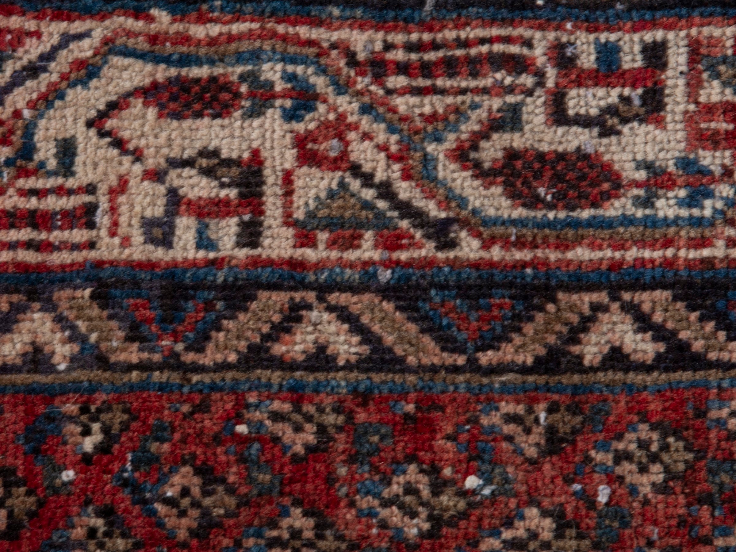 Persian Arak runner rug in burgundy and beige, view 15 of 19