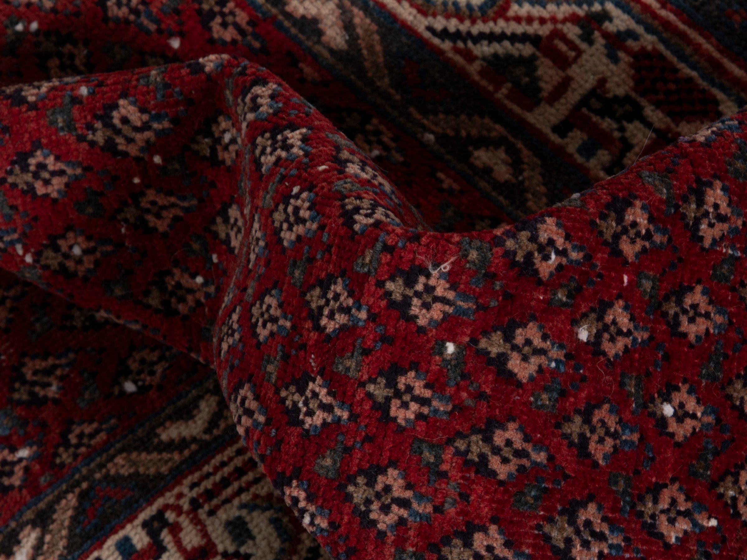 Persian Arak runner rug in burgundy and beige, view 16 of 19