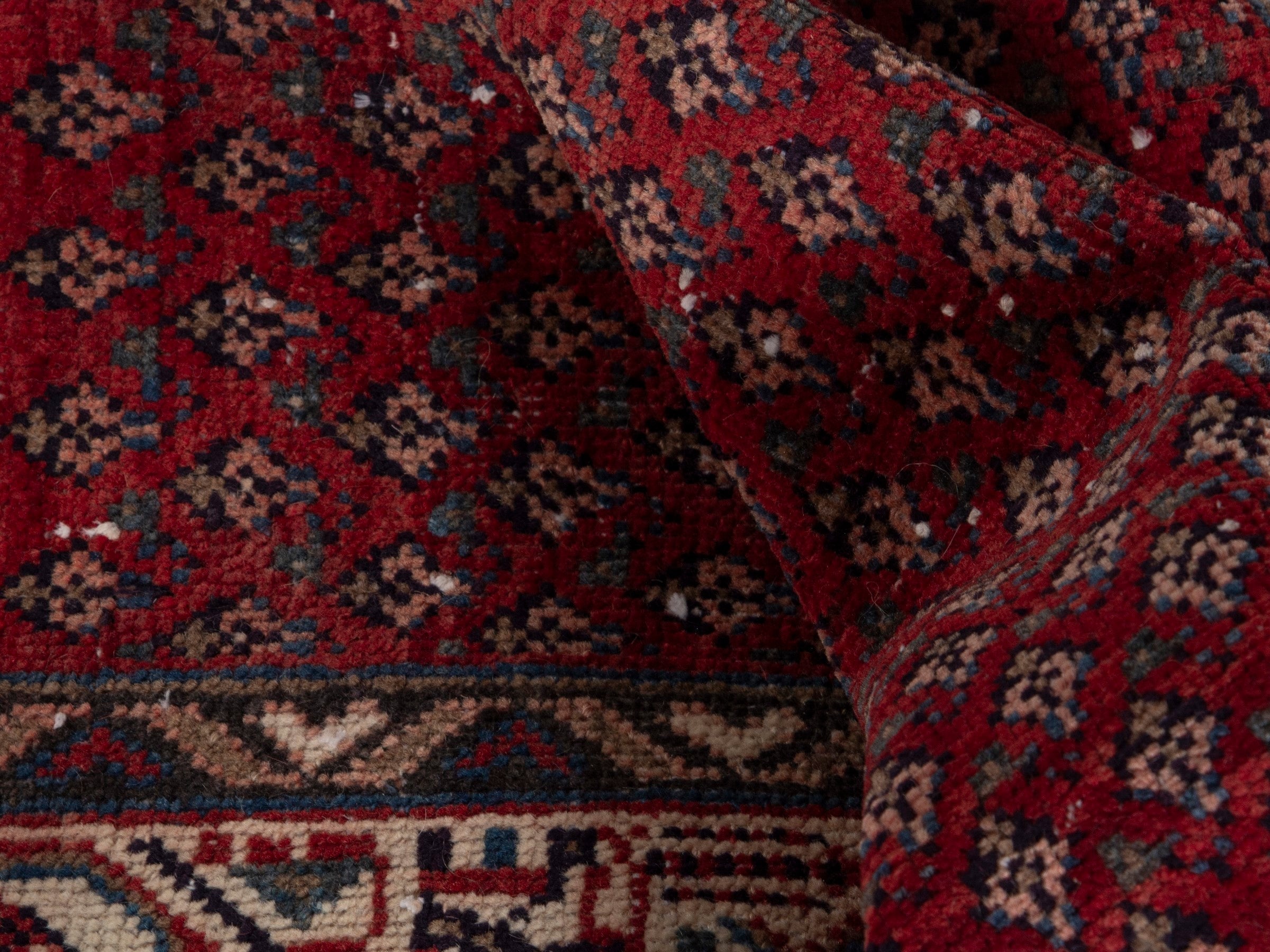 Persian Arak runner rug in burgundy and beige, view 17 of 19