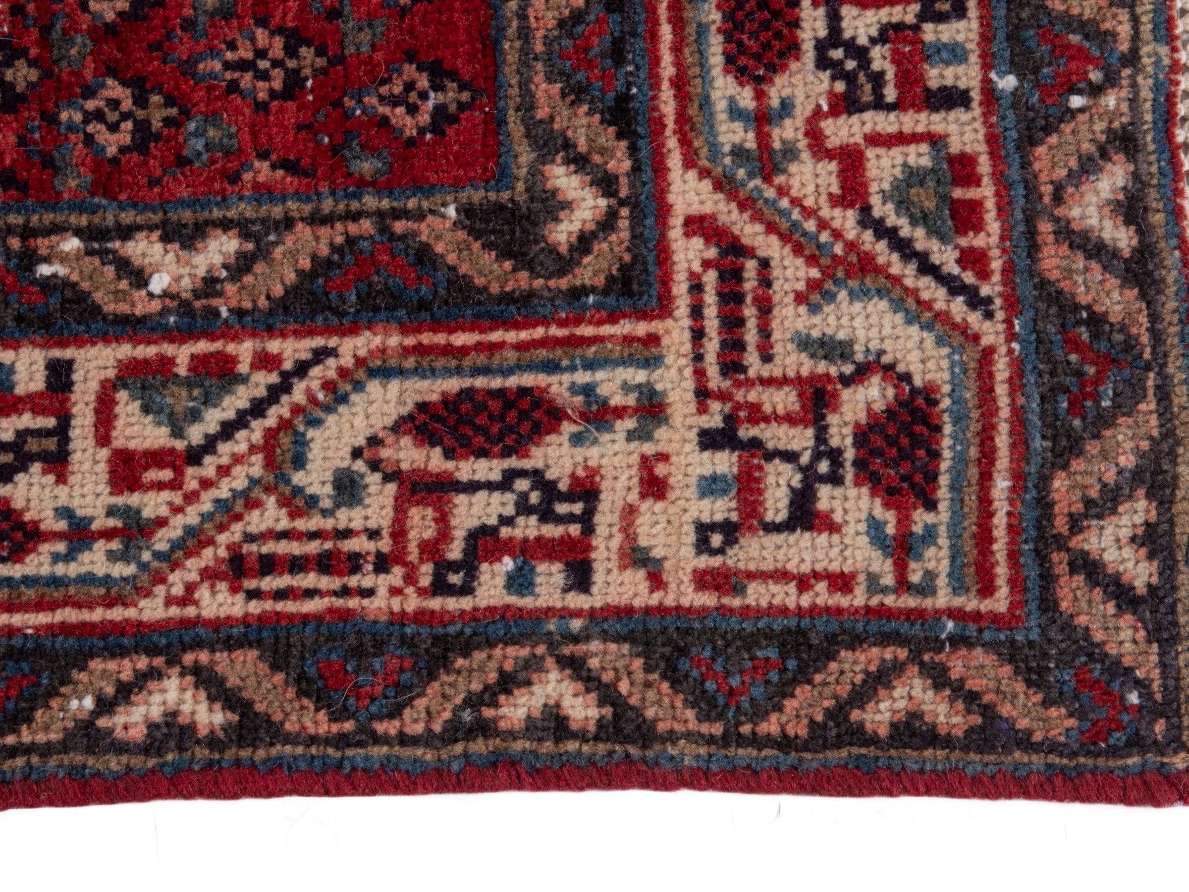 Persian Arak runner rug in burgundy and beige, view 5 of 19