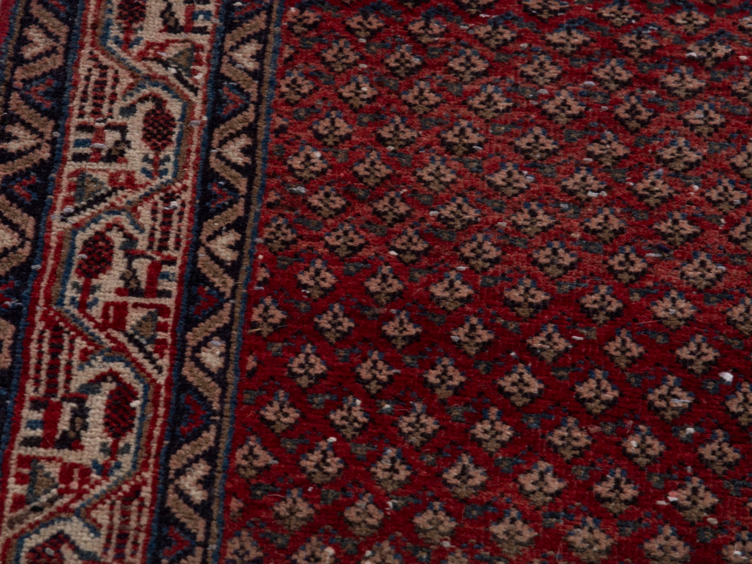 Persian Arak runner rug in burgundy and beige, view 7 of 19