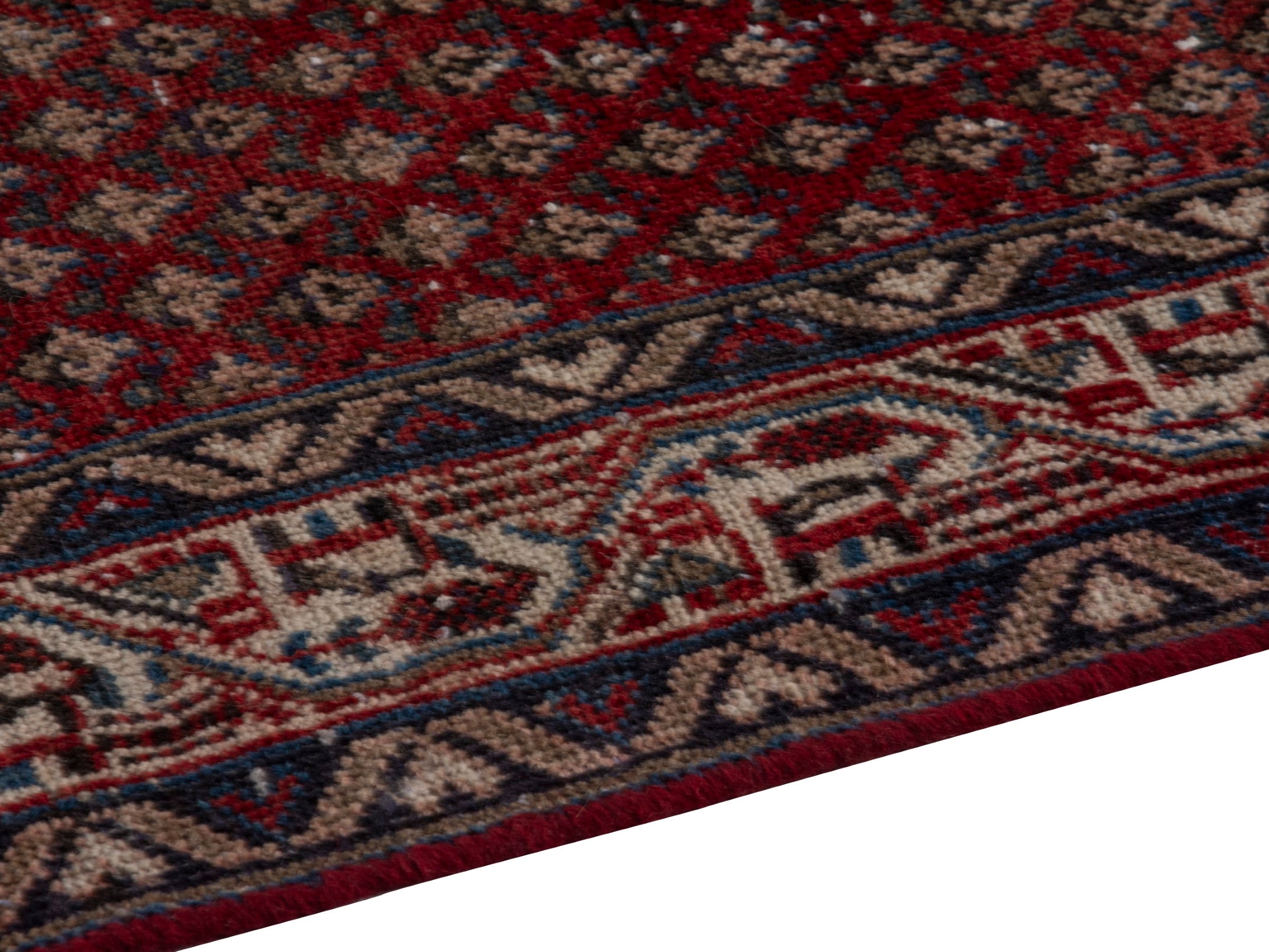 Persian Arak runner rug in burgundy and beige, view 8 of 19