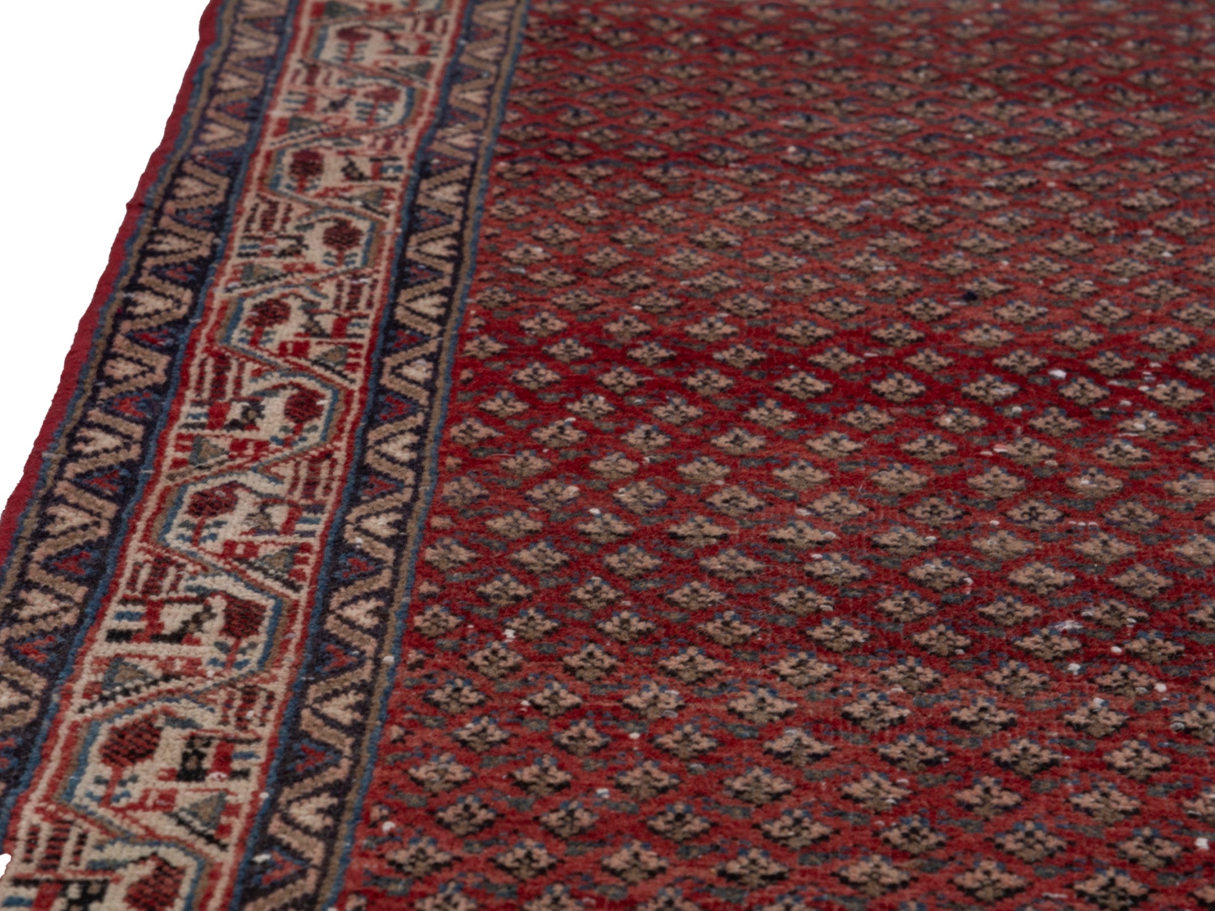 Persian Arak runner rug in burgundy and beige, view 9 of 19