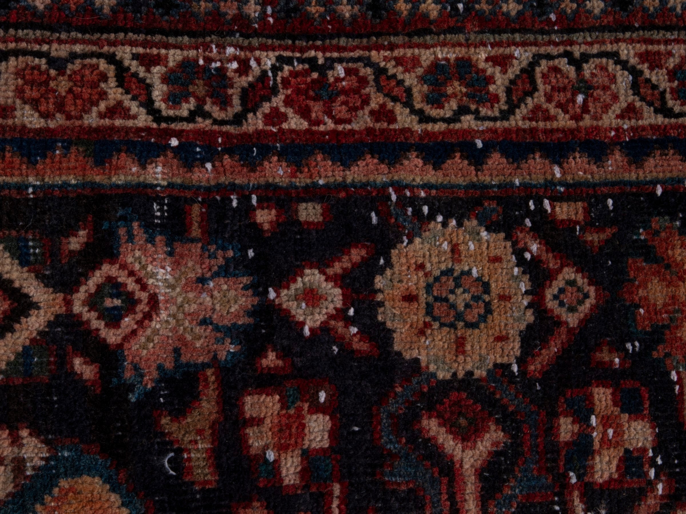 Persian Mahal runner rug in navy and rust, view 12 of 18