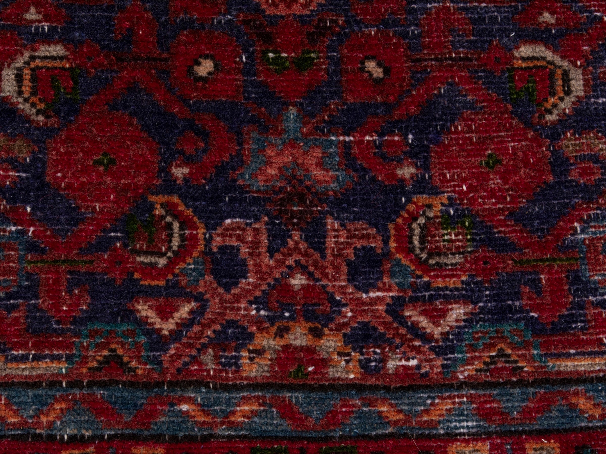 Persian Mahal runner rug in burgundy and deep red, view 11 of 18