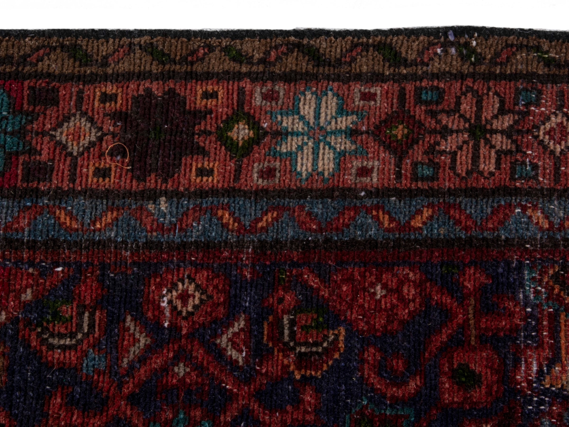 Persian Mahal runner rug in burgundy and deep red, view 12 of 18