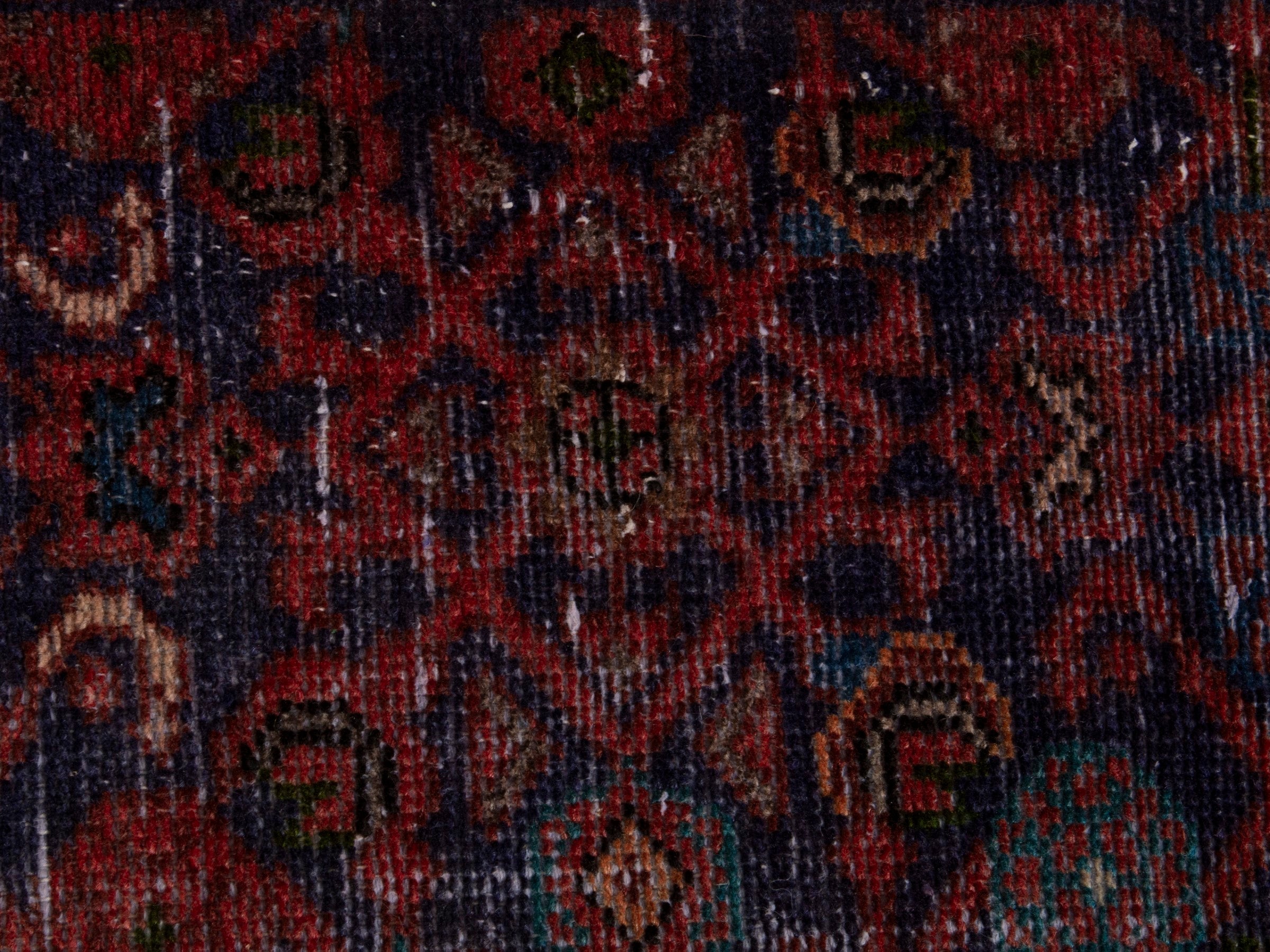 Persian Mahal runner rug in burgundy and deep red, view 13 of 18