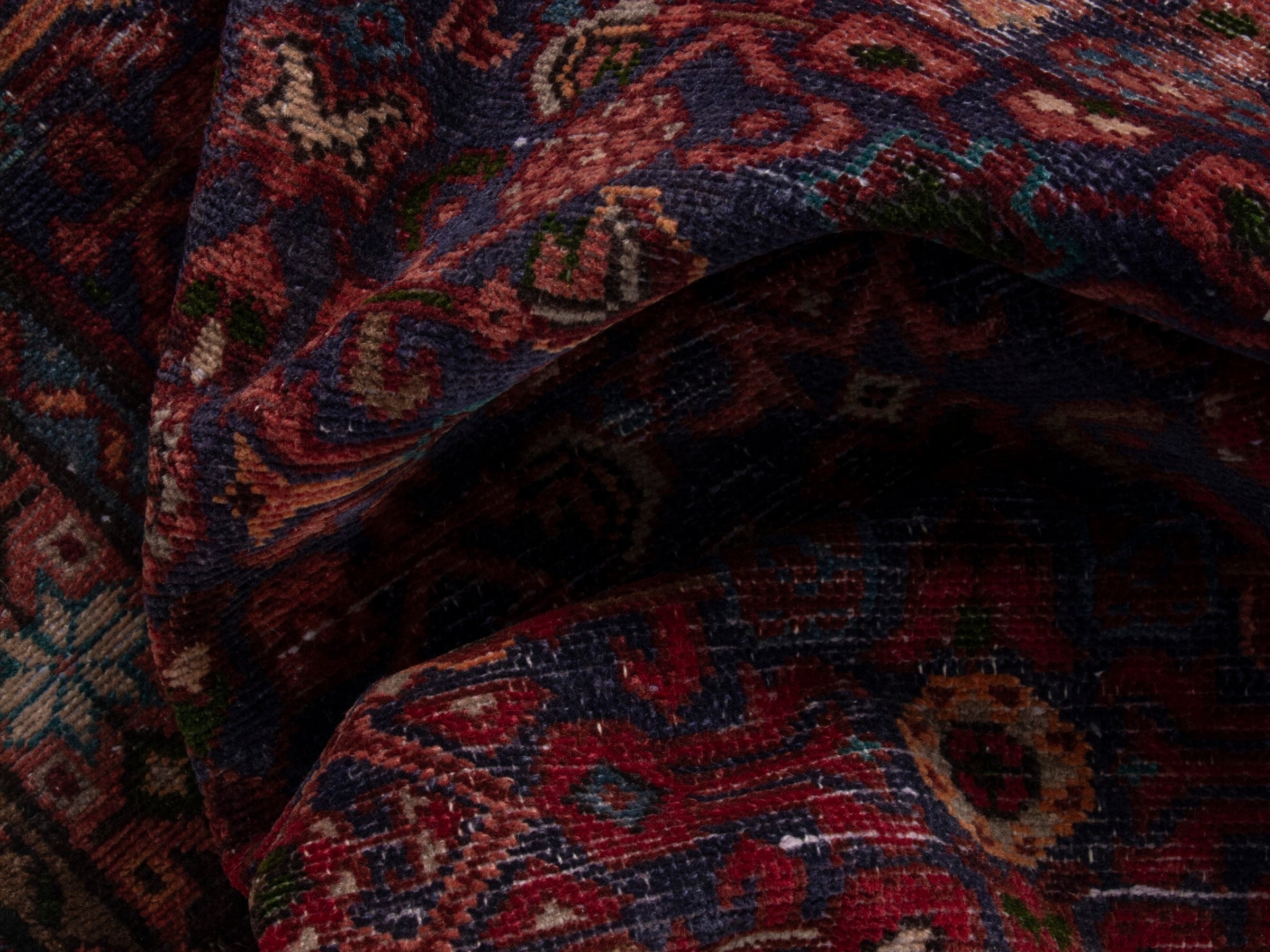 Persian Mahal runner rug in burgundy and deep red, view 15 of 18