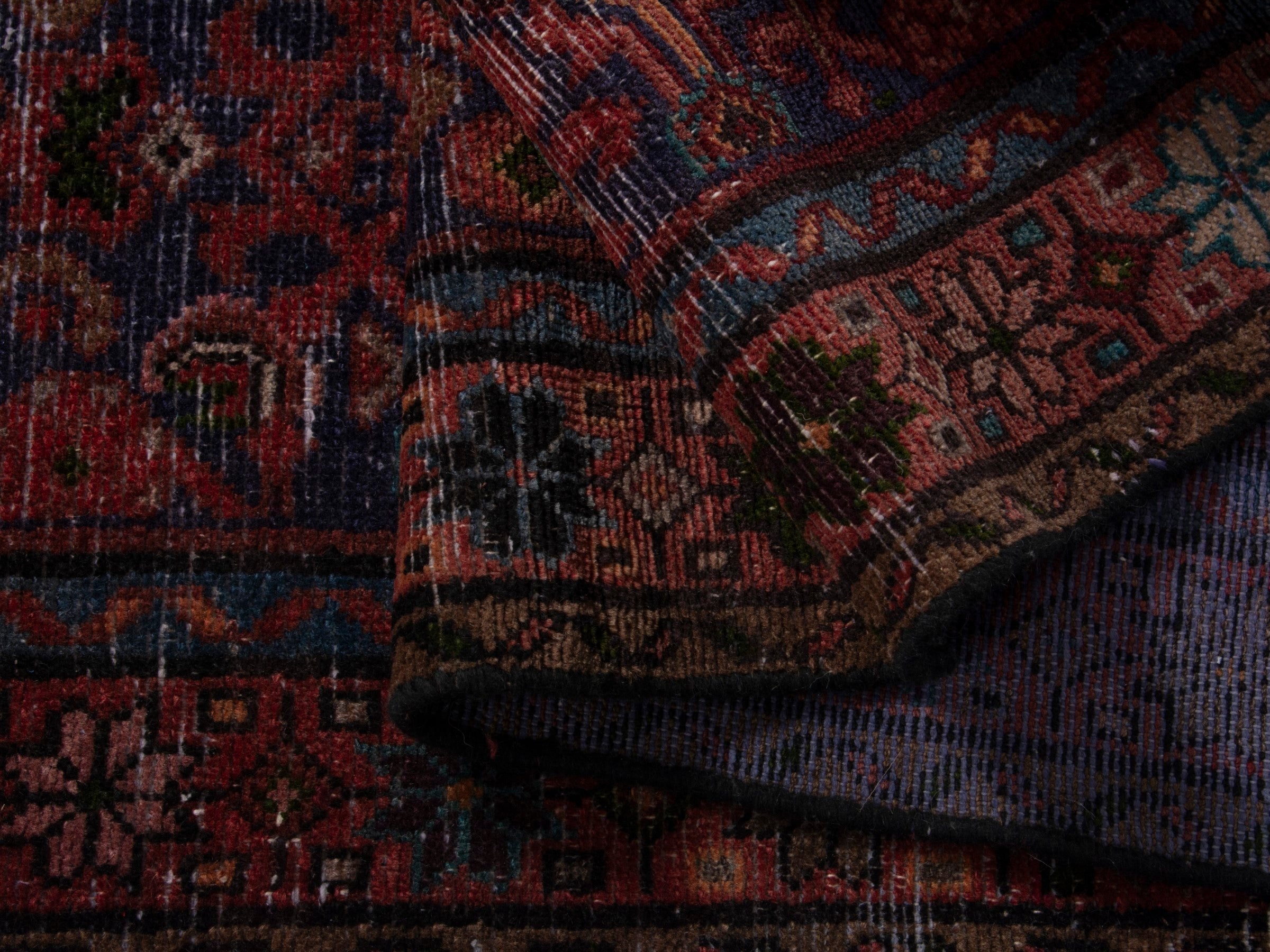 Persian Mahal runner rug in burgundy and deep red, view 16 of 18