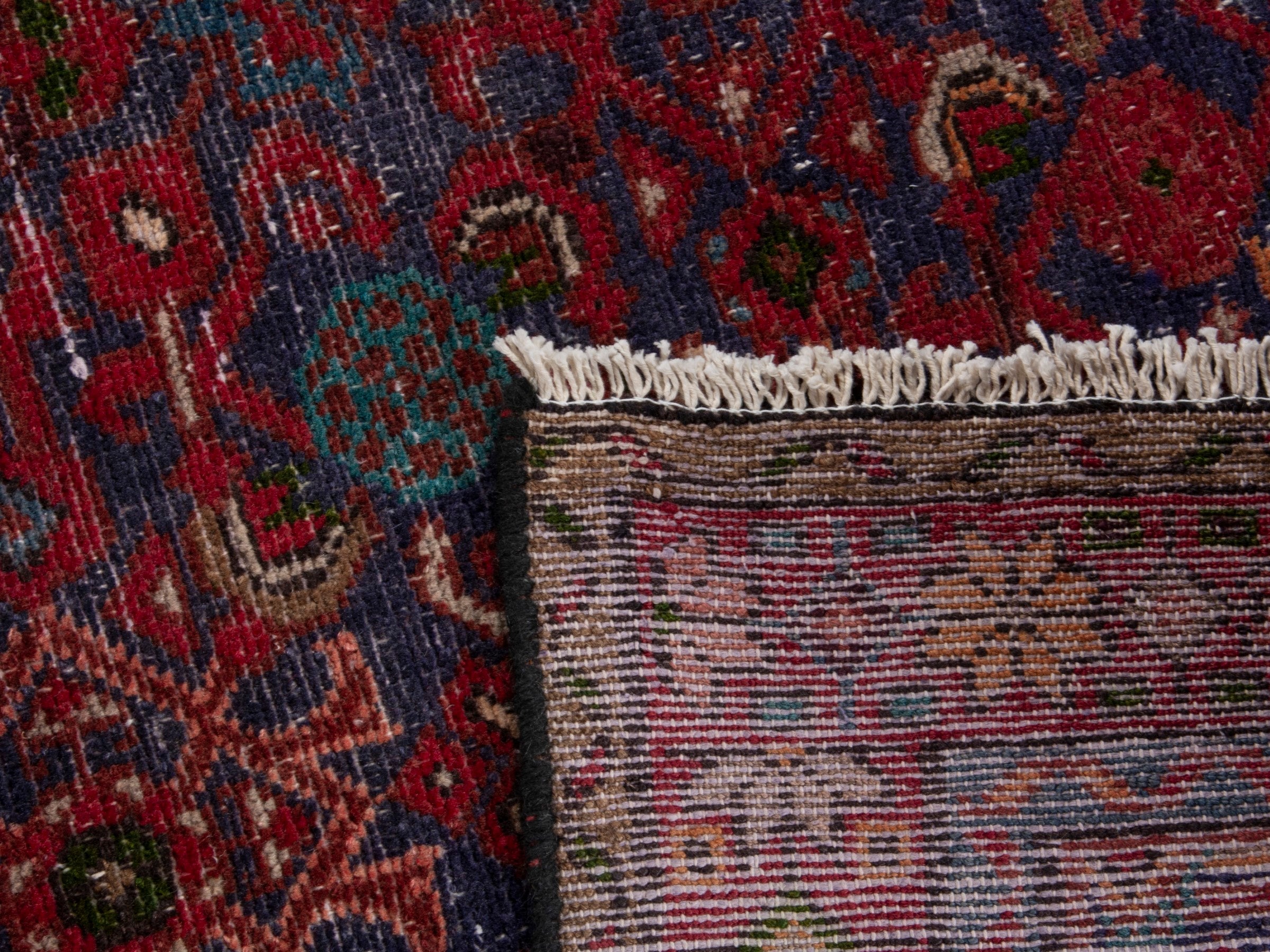 Persian Mahal runner rug in burgundy and deep red, view 18 of 18