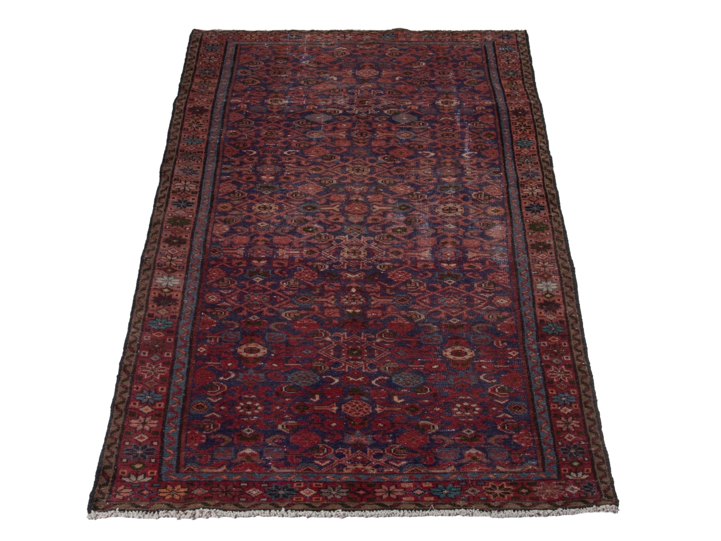 Persian Mahal runner rug in burgundy and deep red, view 2 of 18