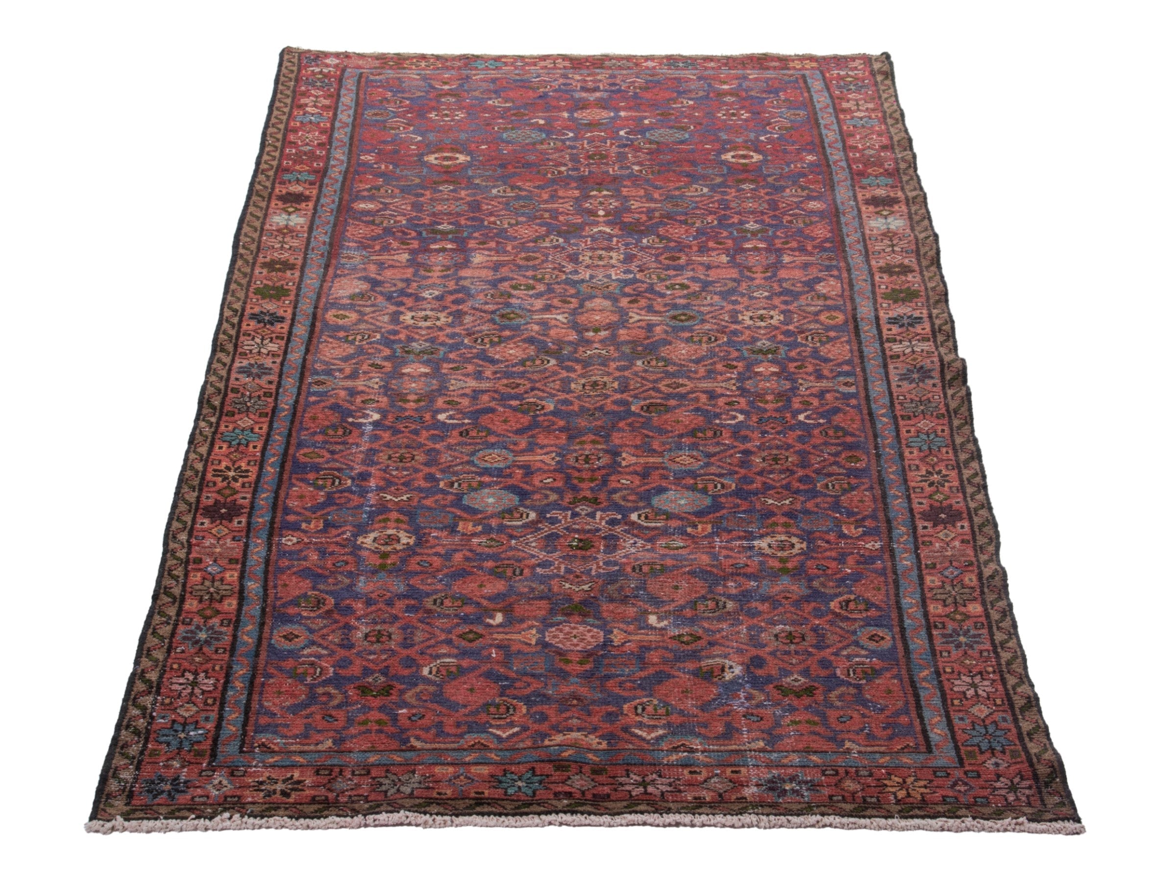 Persian Mahal runner rug in burgundy and deep red, view 3 of 18
