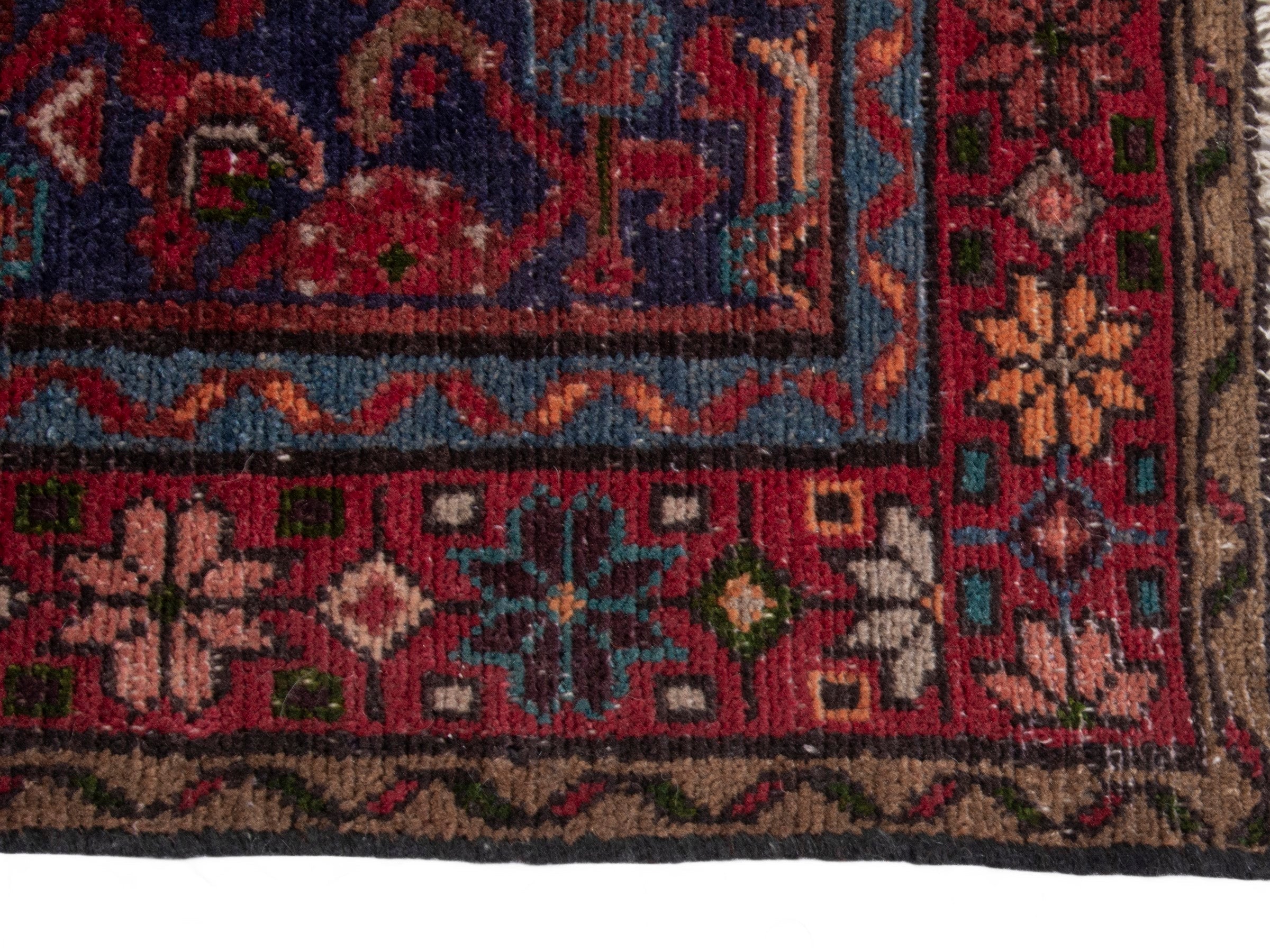 Persian Mahal runner rug in burgundy and deep red, view 5 of 18