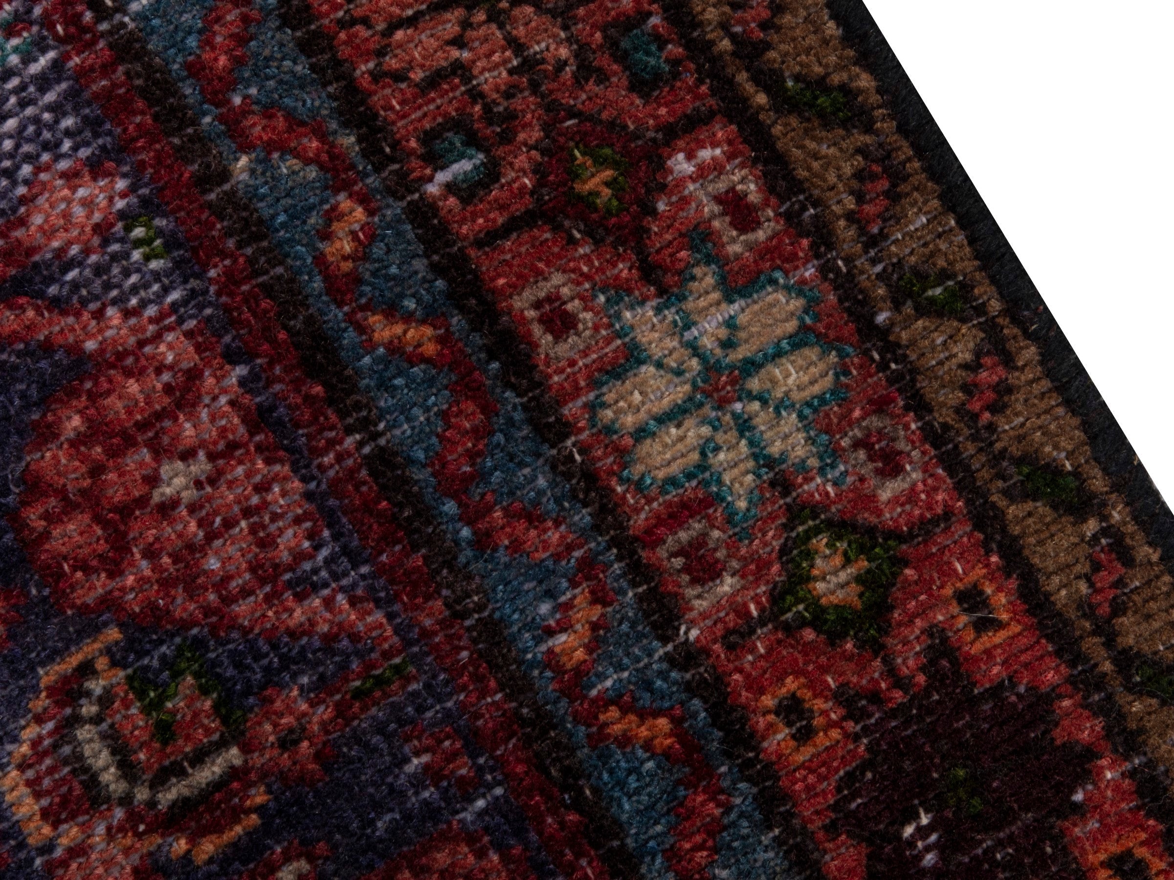 Persian Mahal runner rug in burgundy and deep red, view 7 of 18