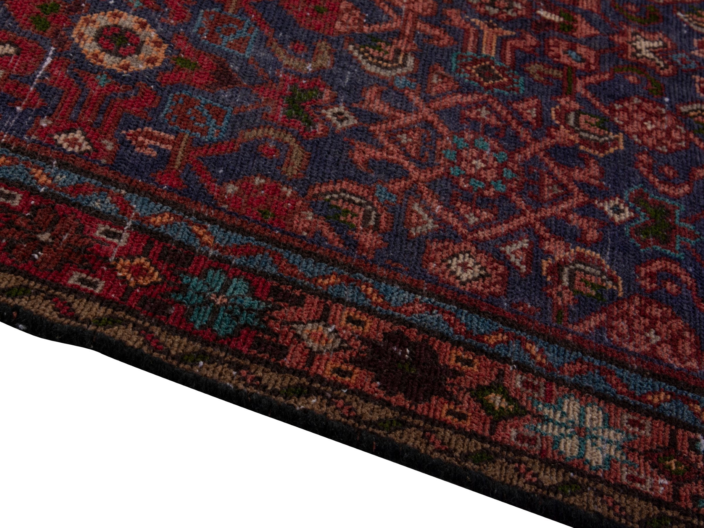 Persian Mahal runner rug in burgundy and deep red, view 8 of 18