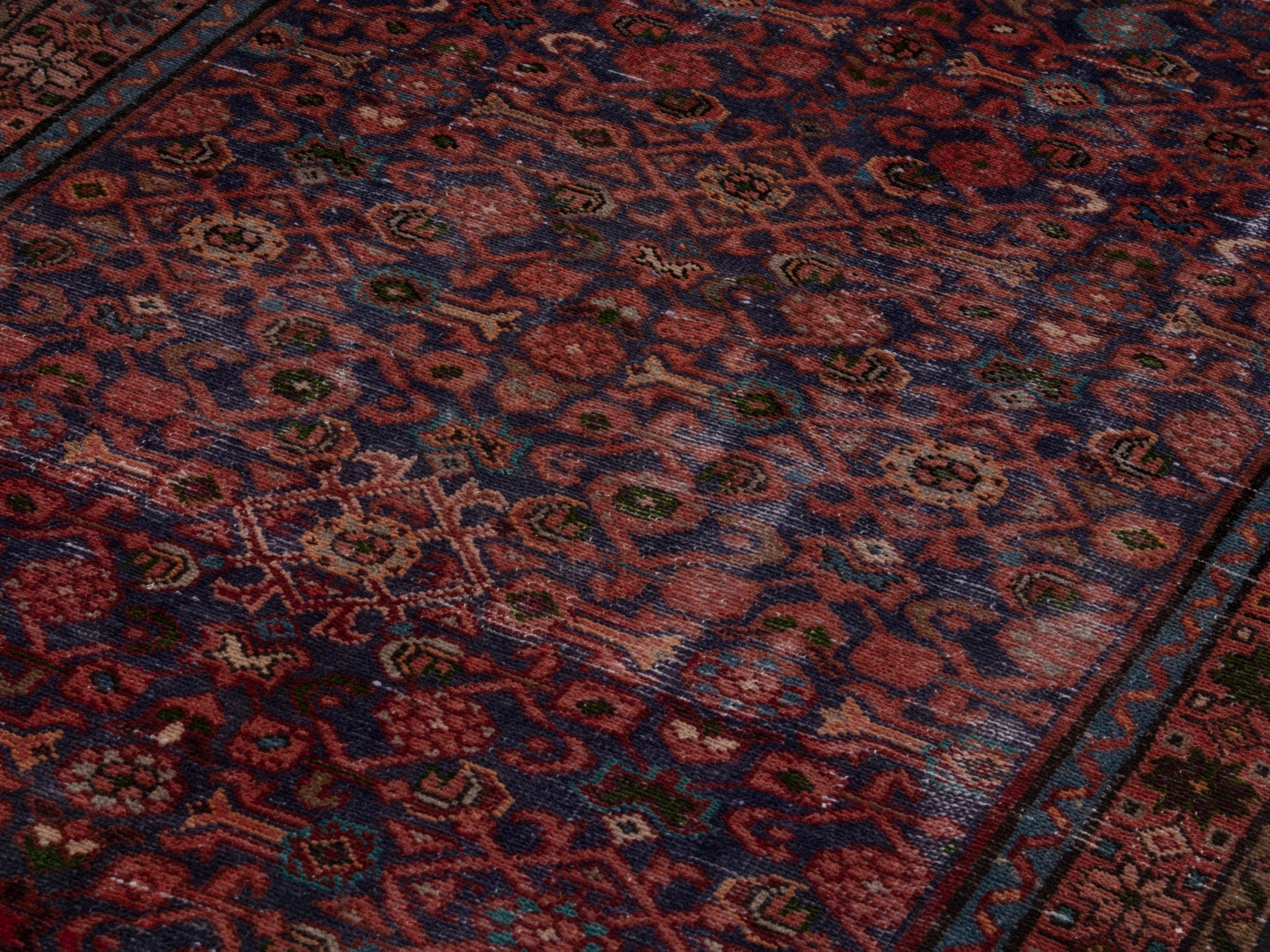 Persian Mahal runner rug in burgundy and deep red, view 9 of 18