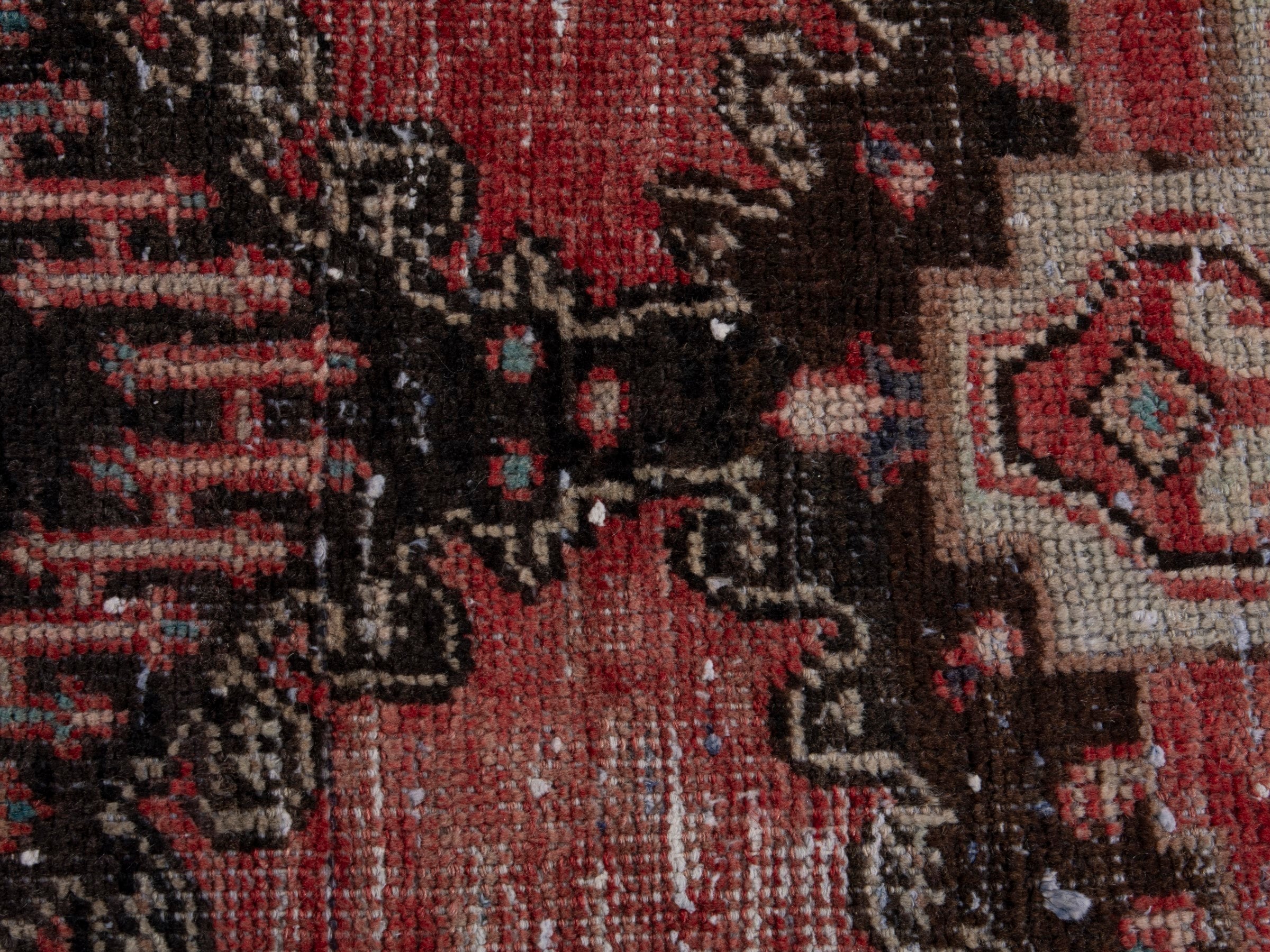 Persian Hamedan runner rug in deep red and black, view 14 of 19