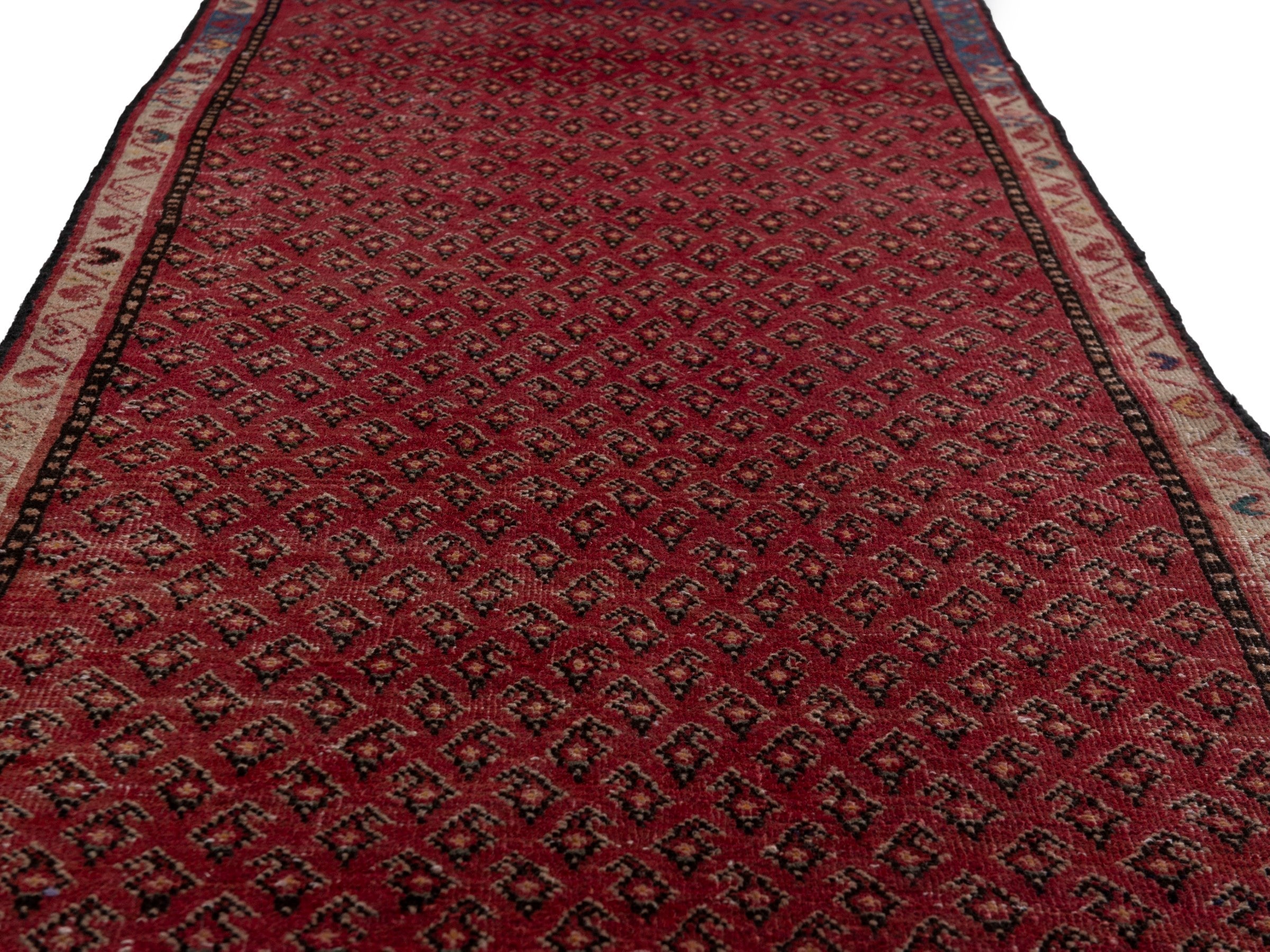 Persian Arak runner rug in deep red and burgundy, view 9 of 18