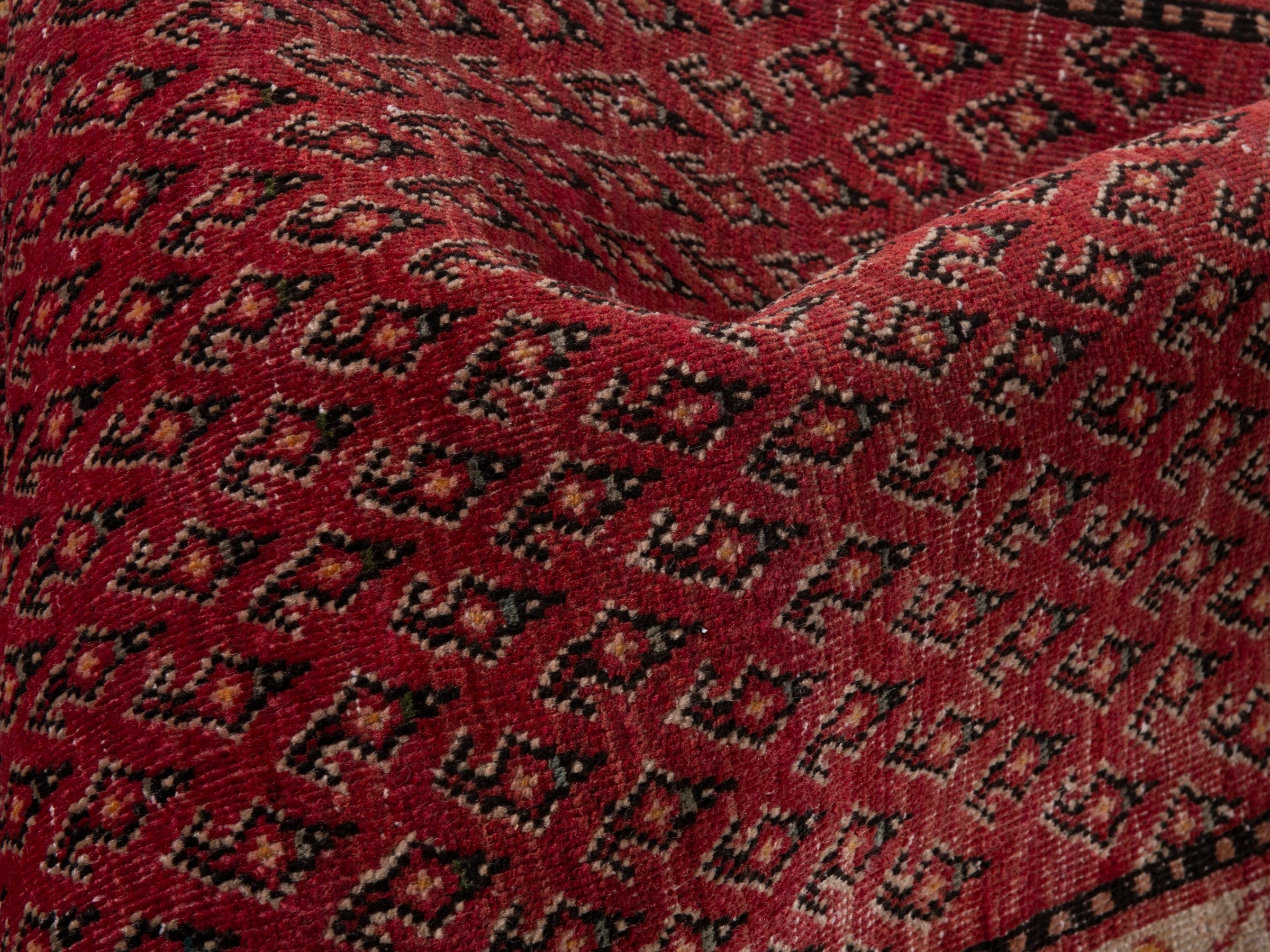 Persian Arak runner rug in deep red and burgundy, view 17 of 18