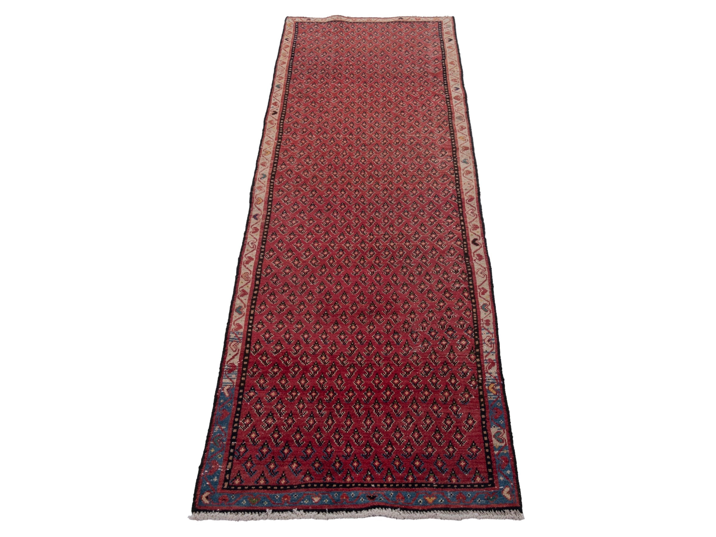 Persian Arak runner rug in deep red and burgundy, view 2 of 18
