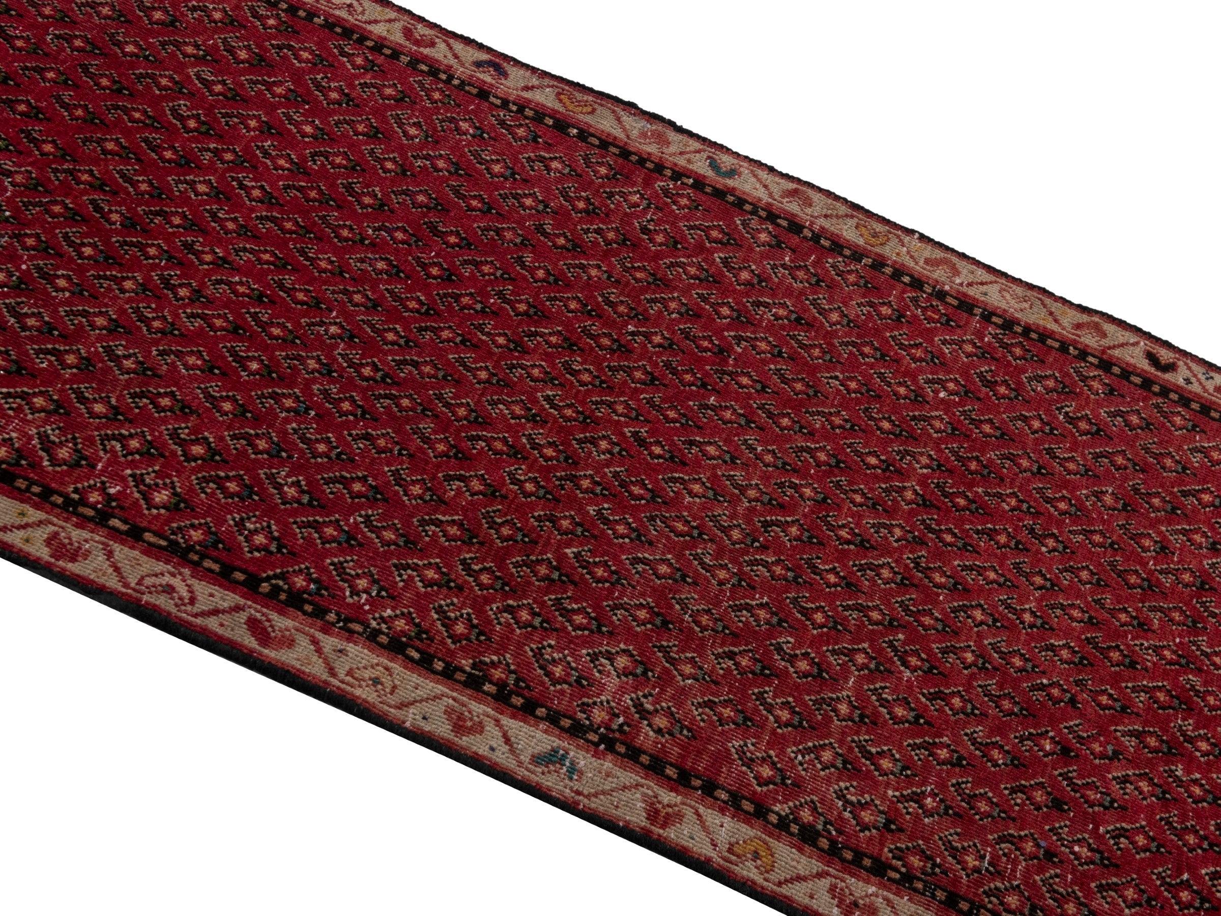 Persian Arak runner rug in deep red and burgundy, view 4 of 18