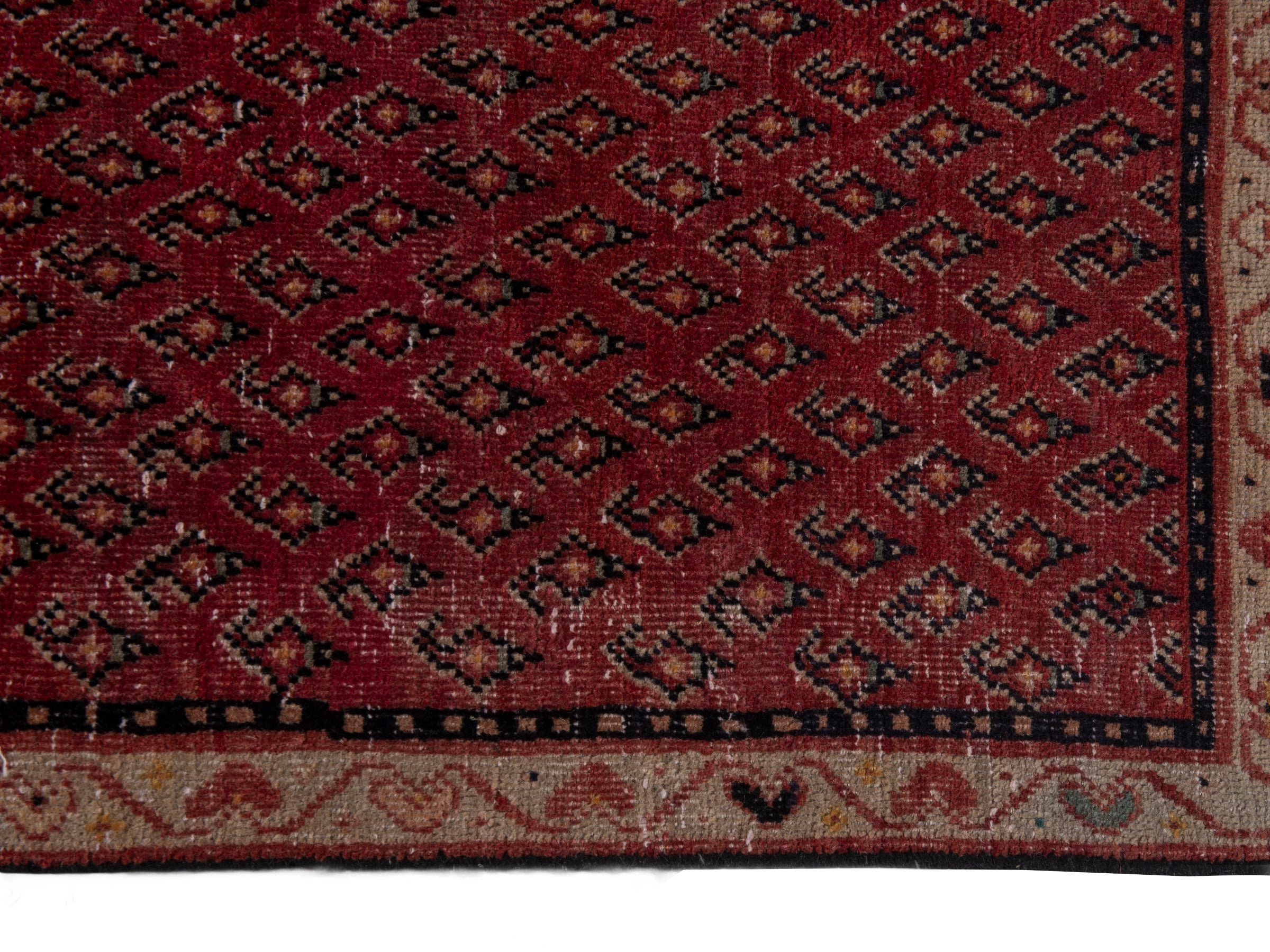 Persian Arak runner rug in deep red and burgundy, view 5 of 18