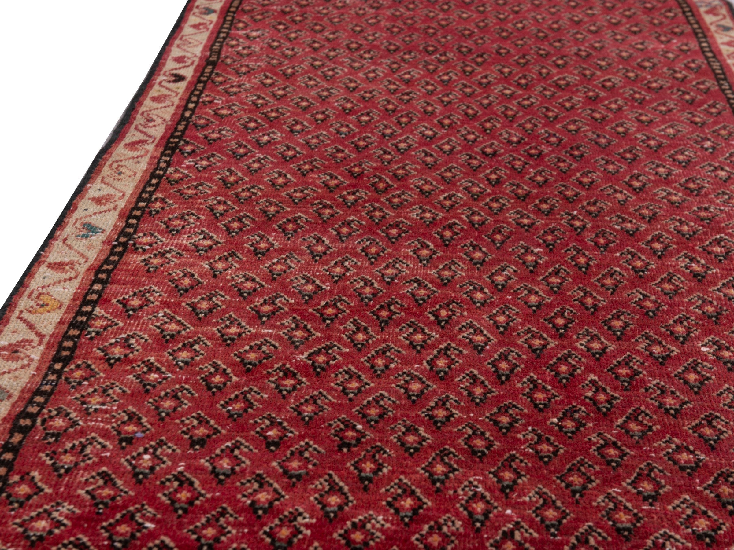 Persian Arak runner rug in deep red and burgundy, view 11 of 18