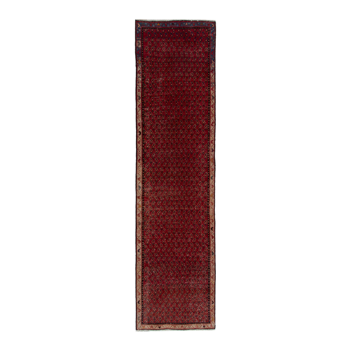 Persian Arak runner rug in deep red and burgundy, 2'6" x 9'1"