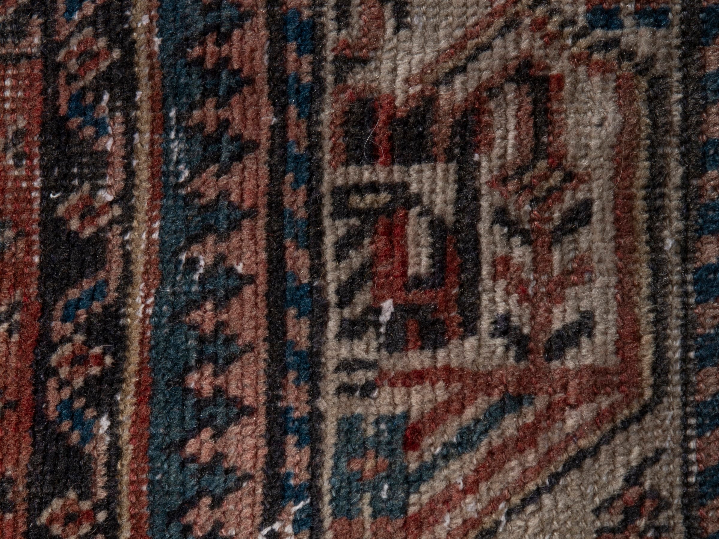 Persian Arak runner rug in burgundy and faded red, view 11 of 17