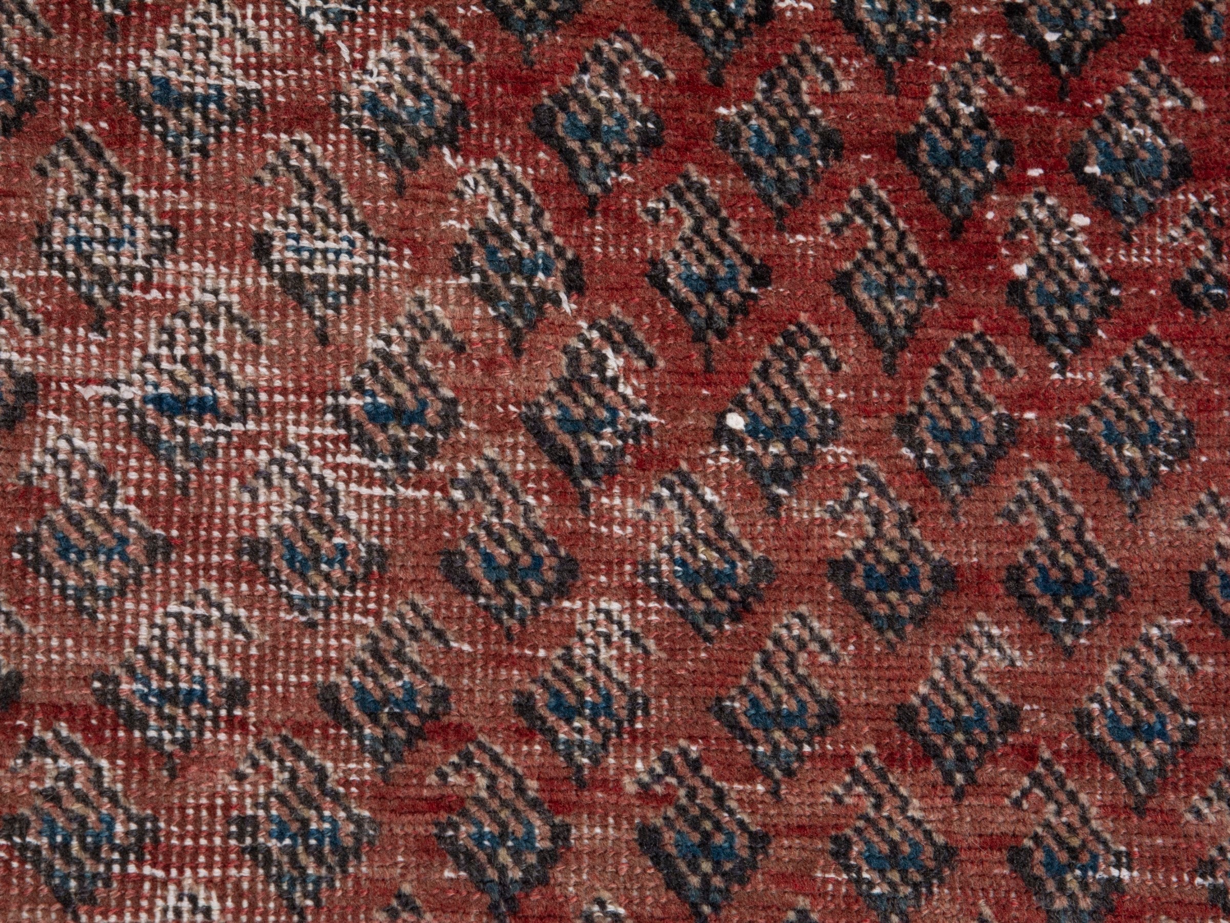Persian Arak runner rug in burgundy and faded red, view 12 of 17