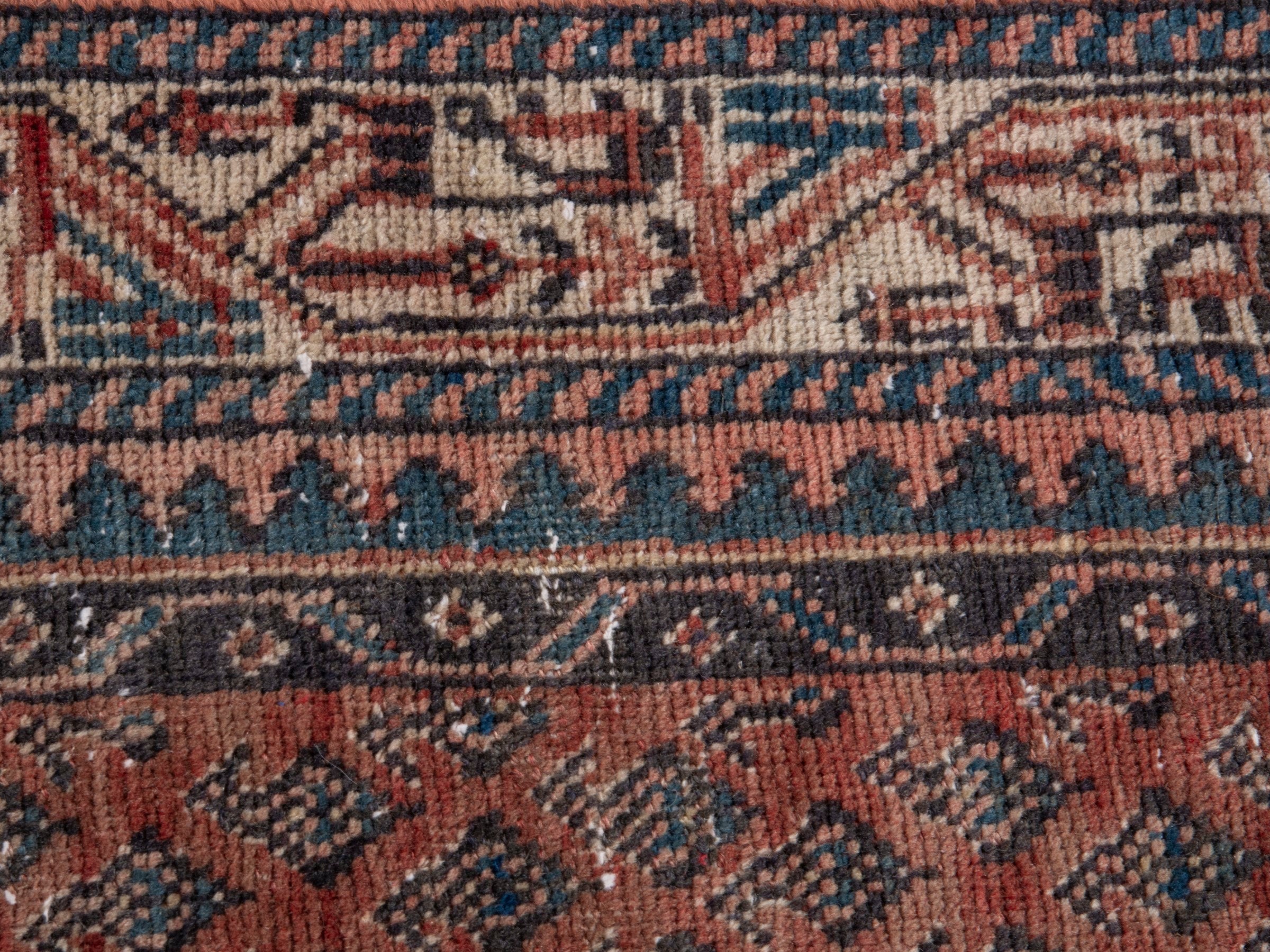 Persian Arak runner rug in burgundy and faded red, view 13 of 17